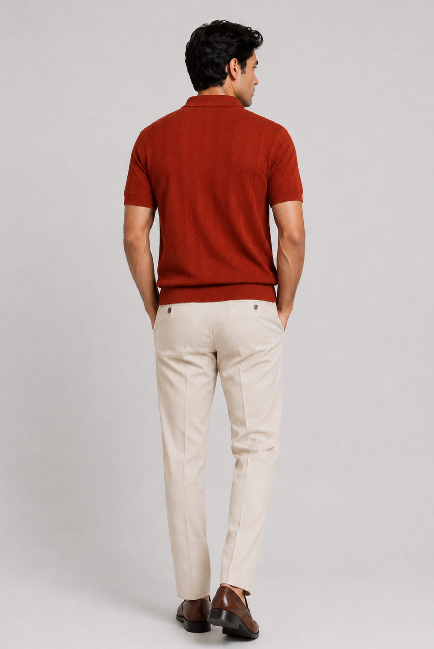 PREMIUM KNITTED RUST POLO Reality