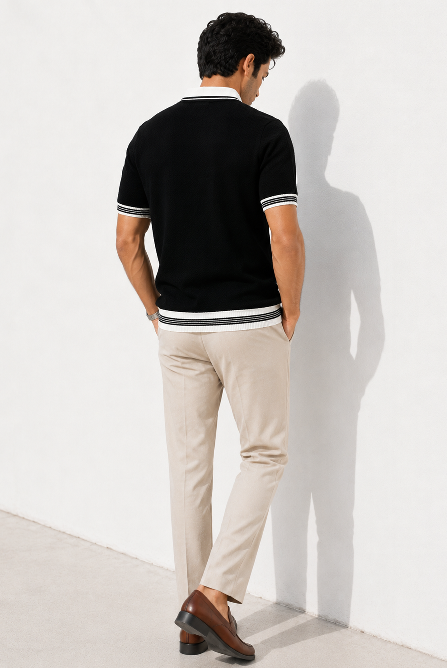 PREMIUM KNITTED BLACK POLO Reality