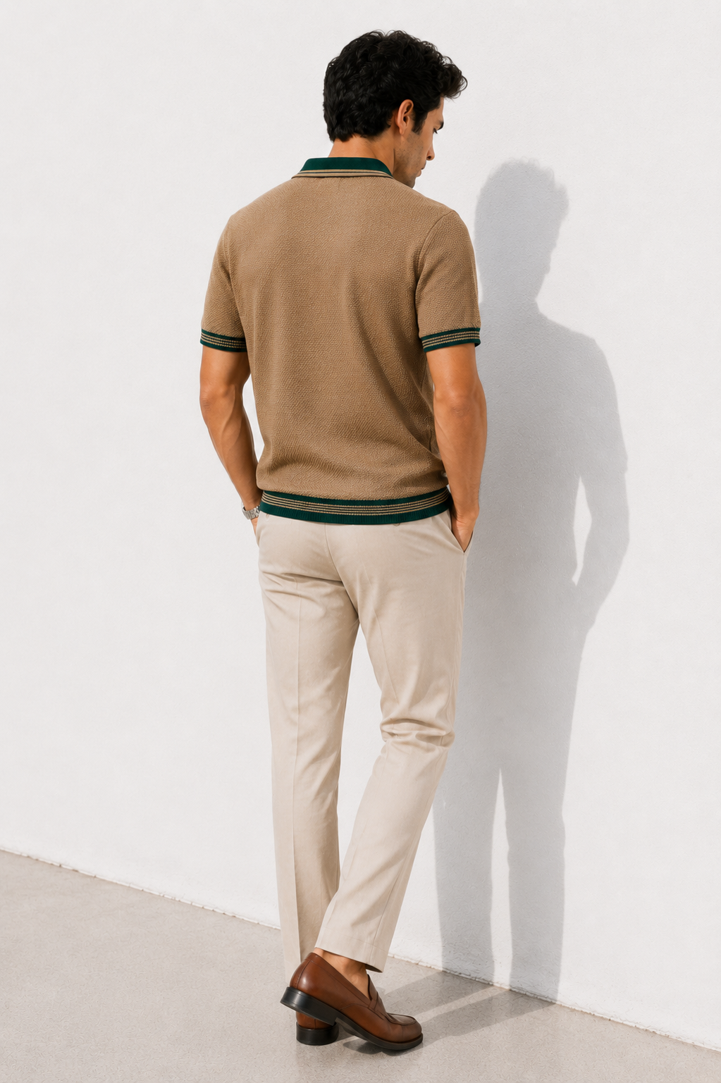 PREMIUM KNITTED KHAKI POLO Reality