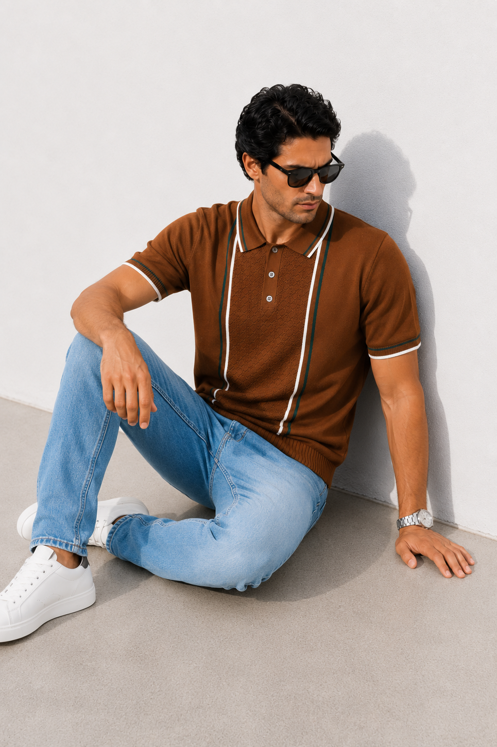 PREMIUM KNITTED BROWN POLO Reality