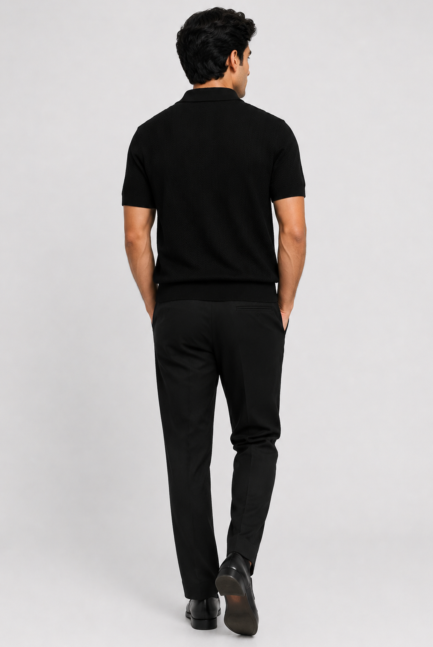 PREMIUM KNITTED BLACK POLO Reality