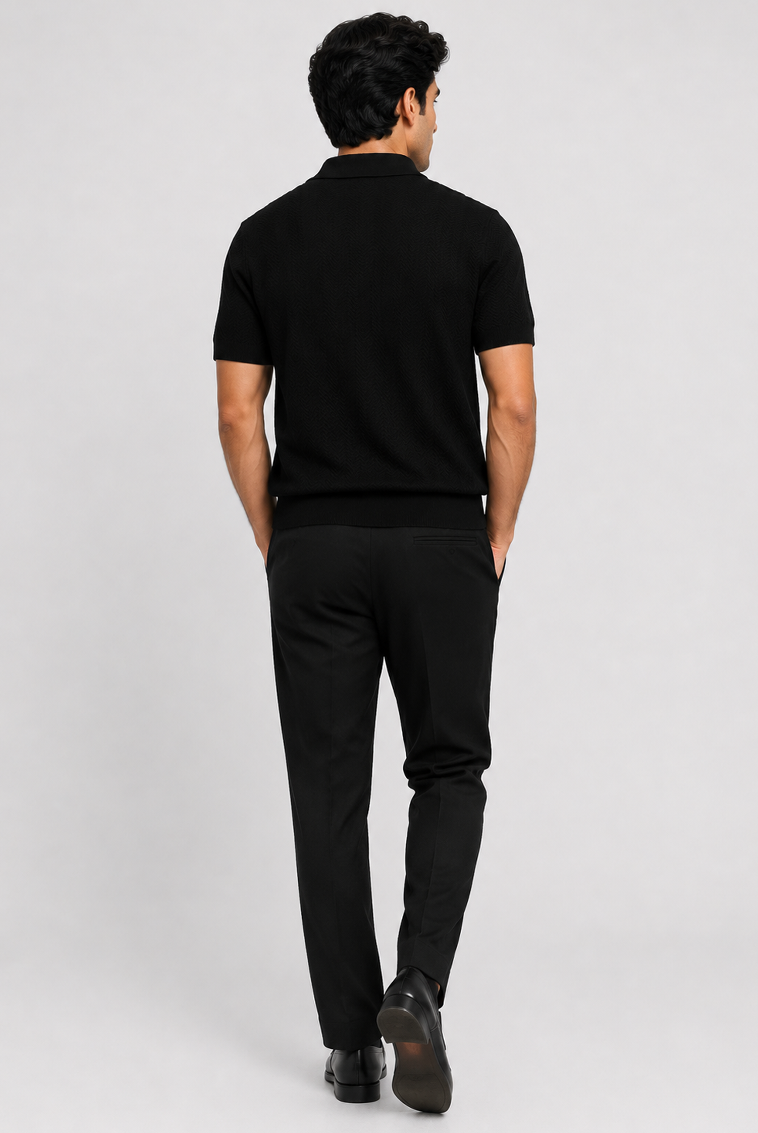 PREMIUM KNITTED BLACK POLO Reality