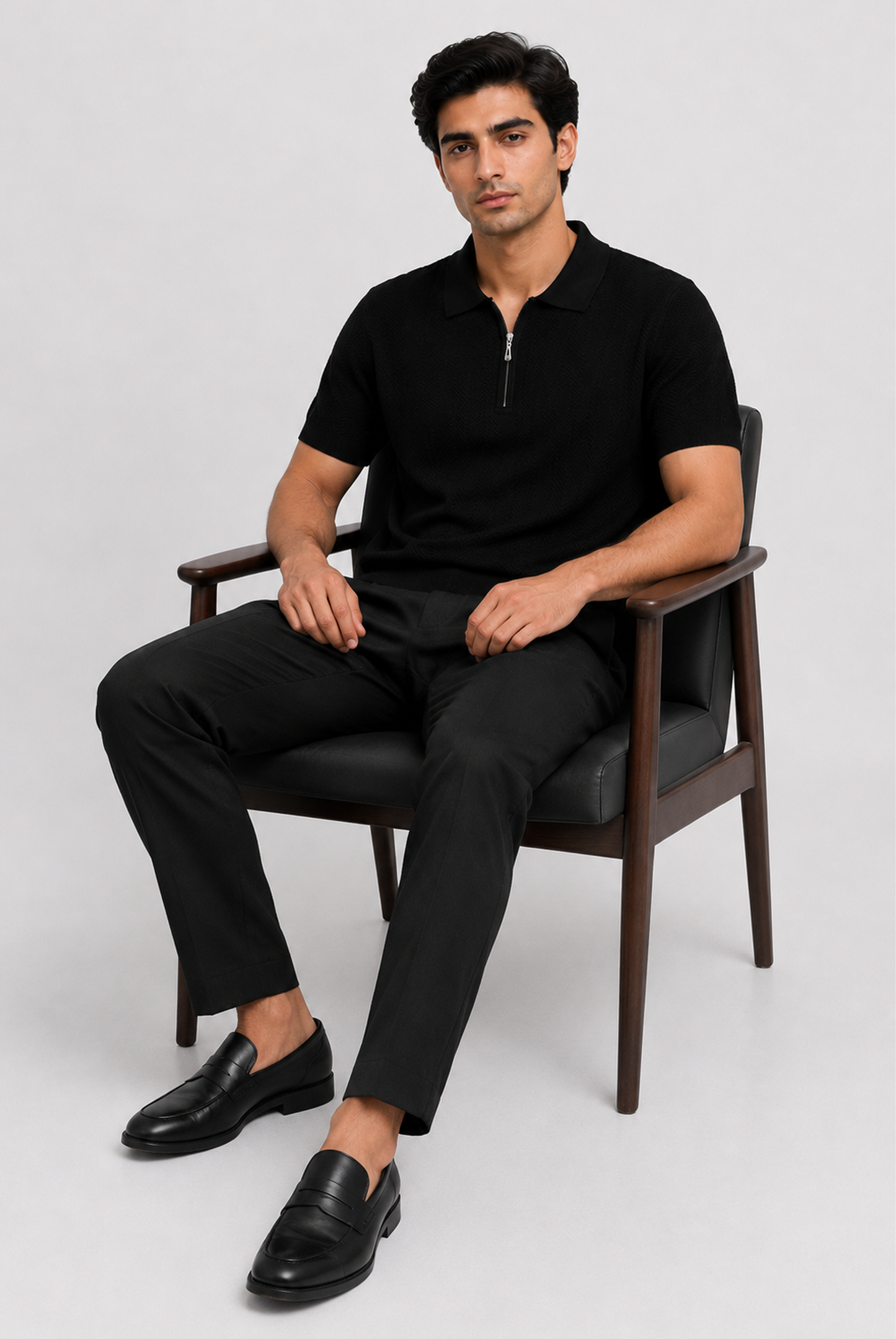 PREMIUM KNITTED BLACK POLO Reality