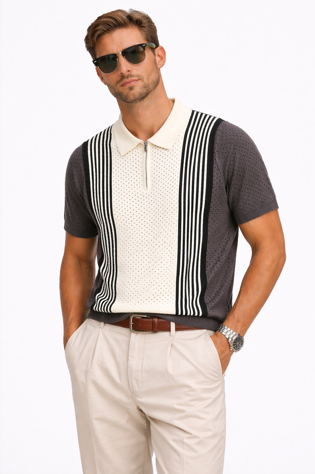IMPORTED KNITTED RUST POLO Reality