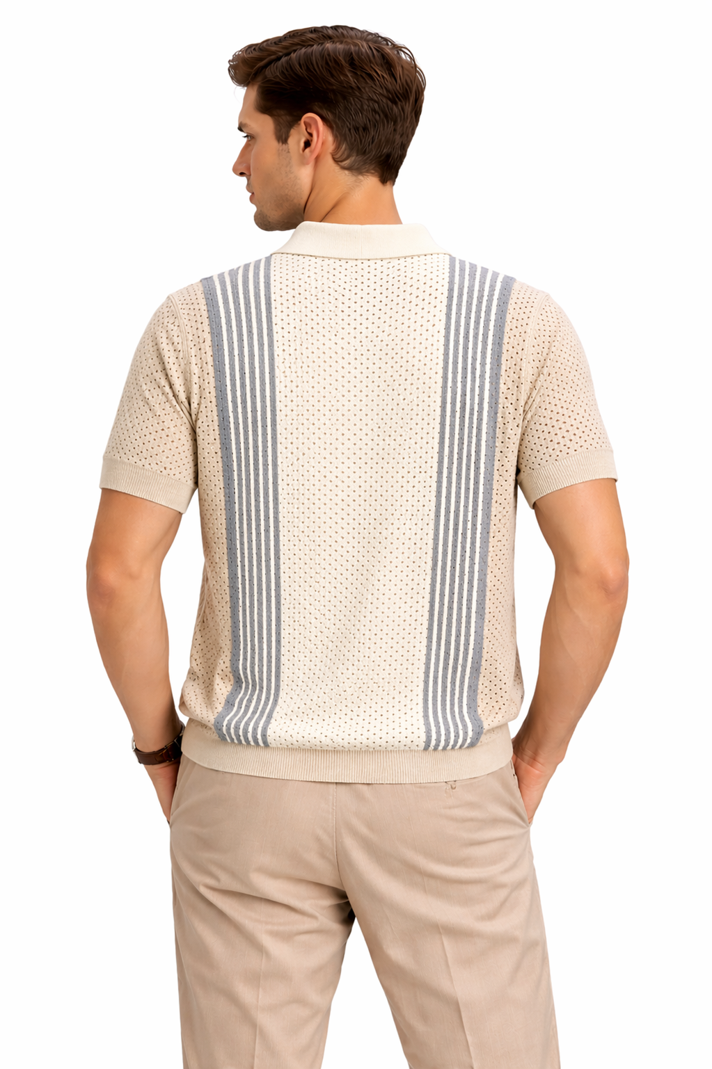 IMPORTED KNITTED GRAY POLO Reality