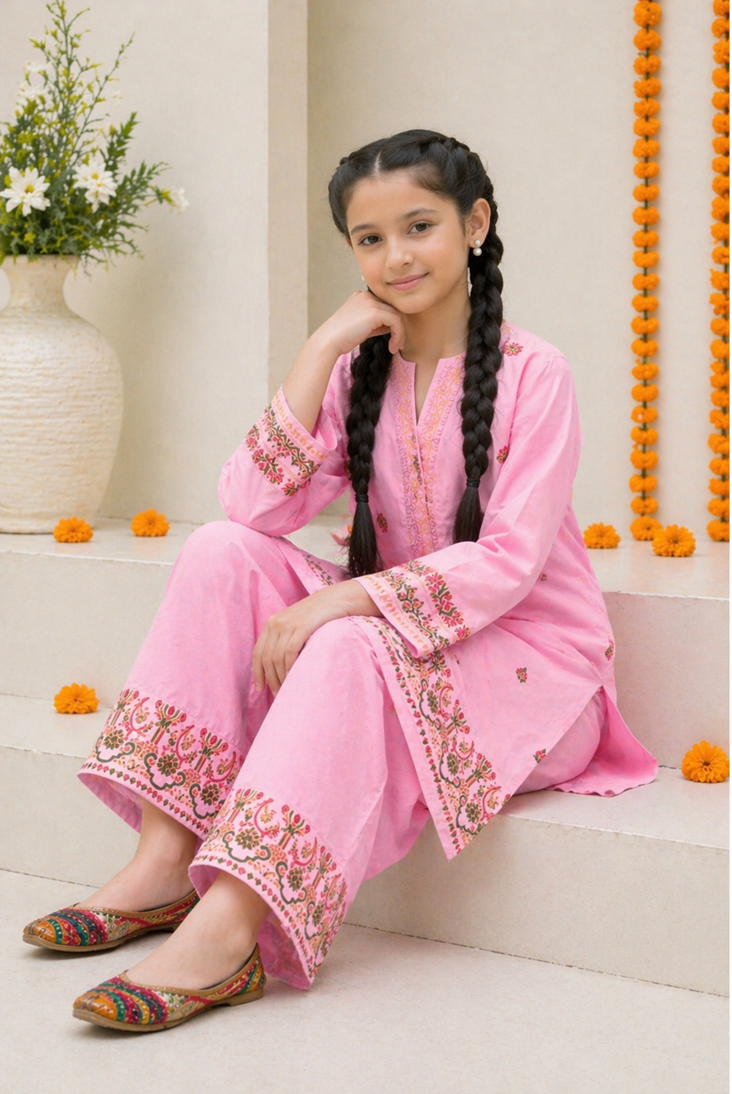 PINK BLOCK PRINTED SUIT Reality