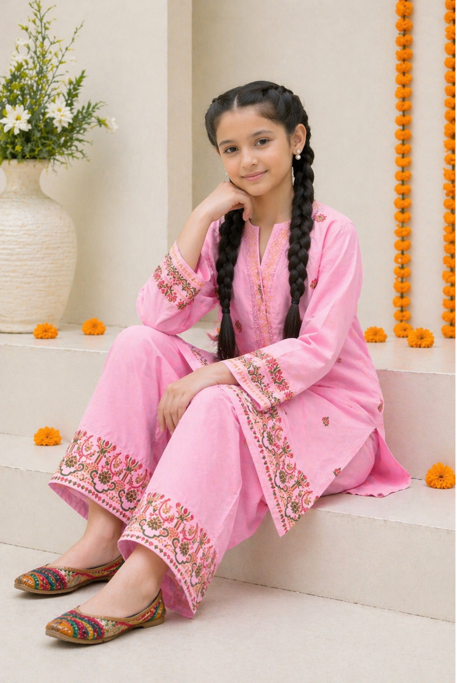 PINK BLOCK PRINTED SUIT Reality