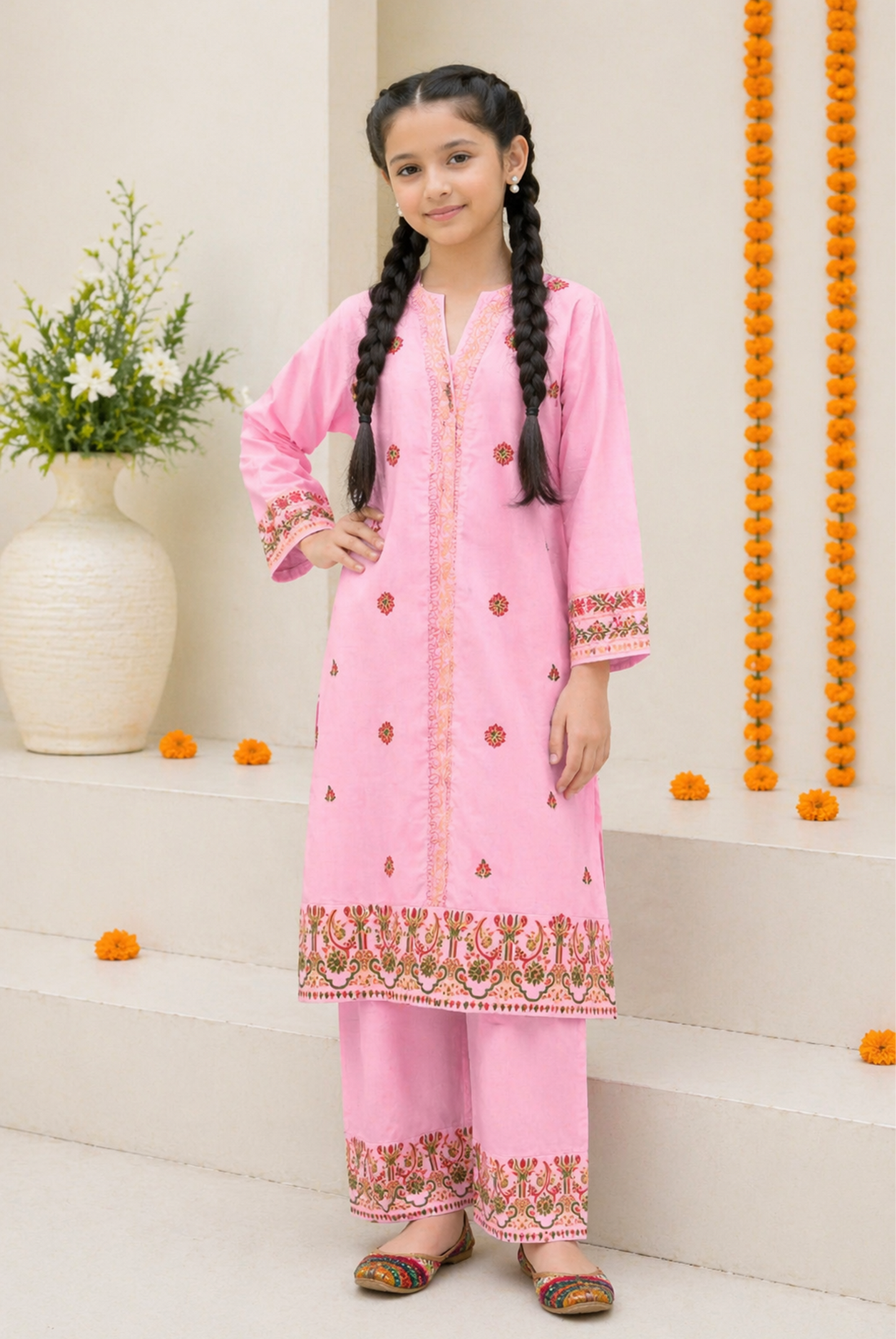 PINK BLOCK PRINTED SUIT Reality