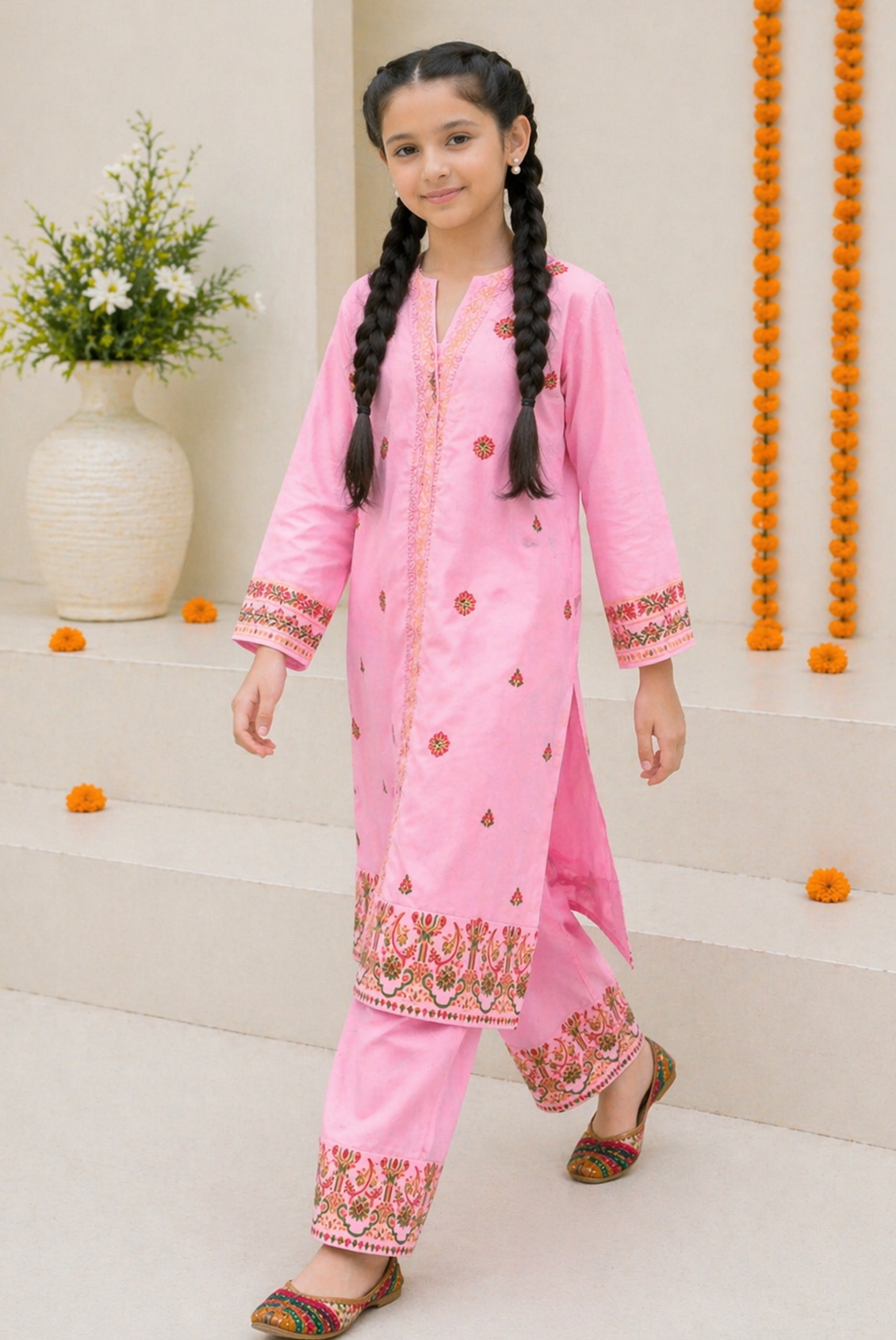 PINK BLOCK PRINTED SUIT Reality