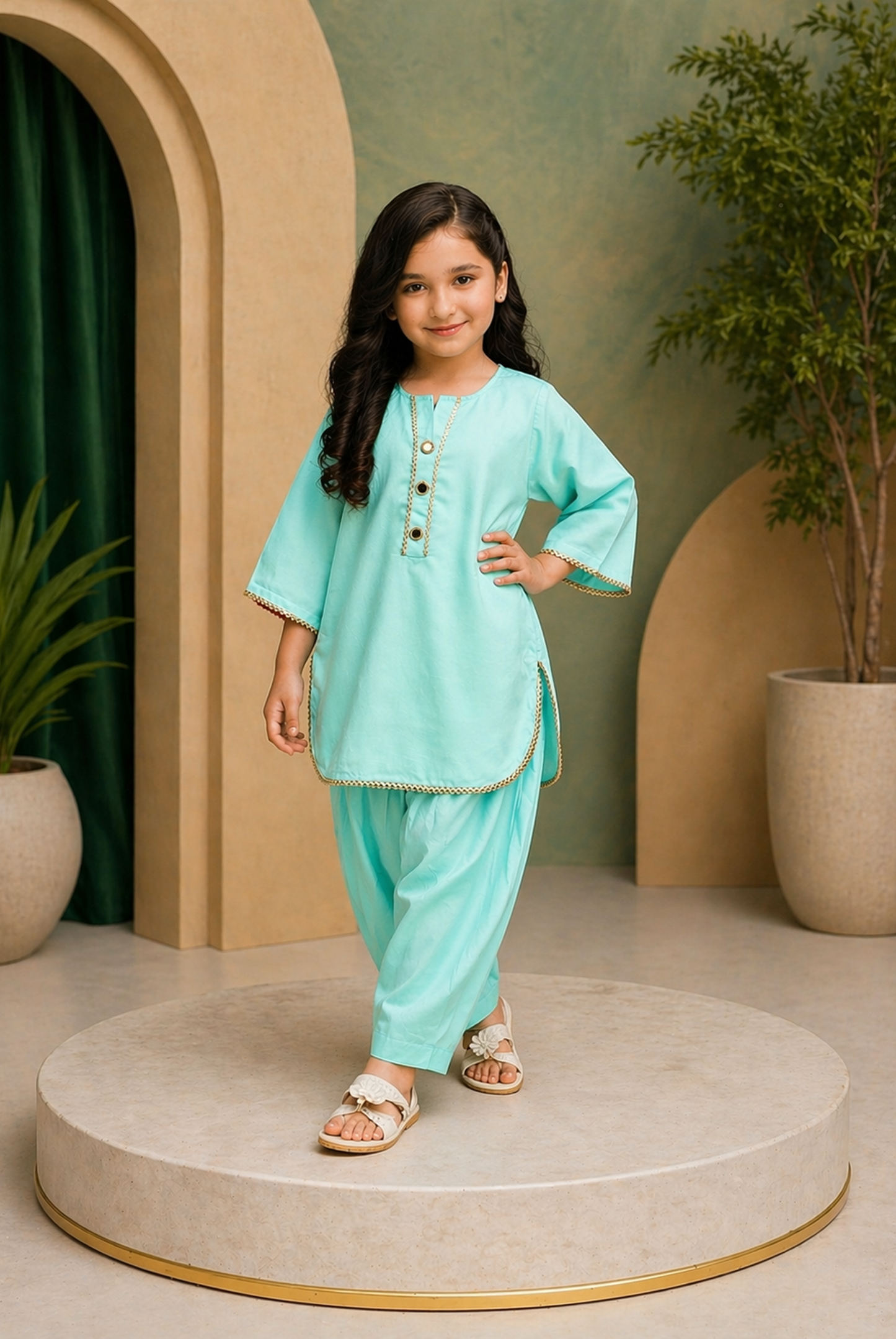 LIGHT GREEN 2 PIECE DRESS Reality