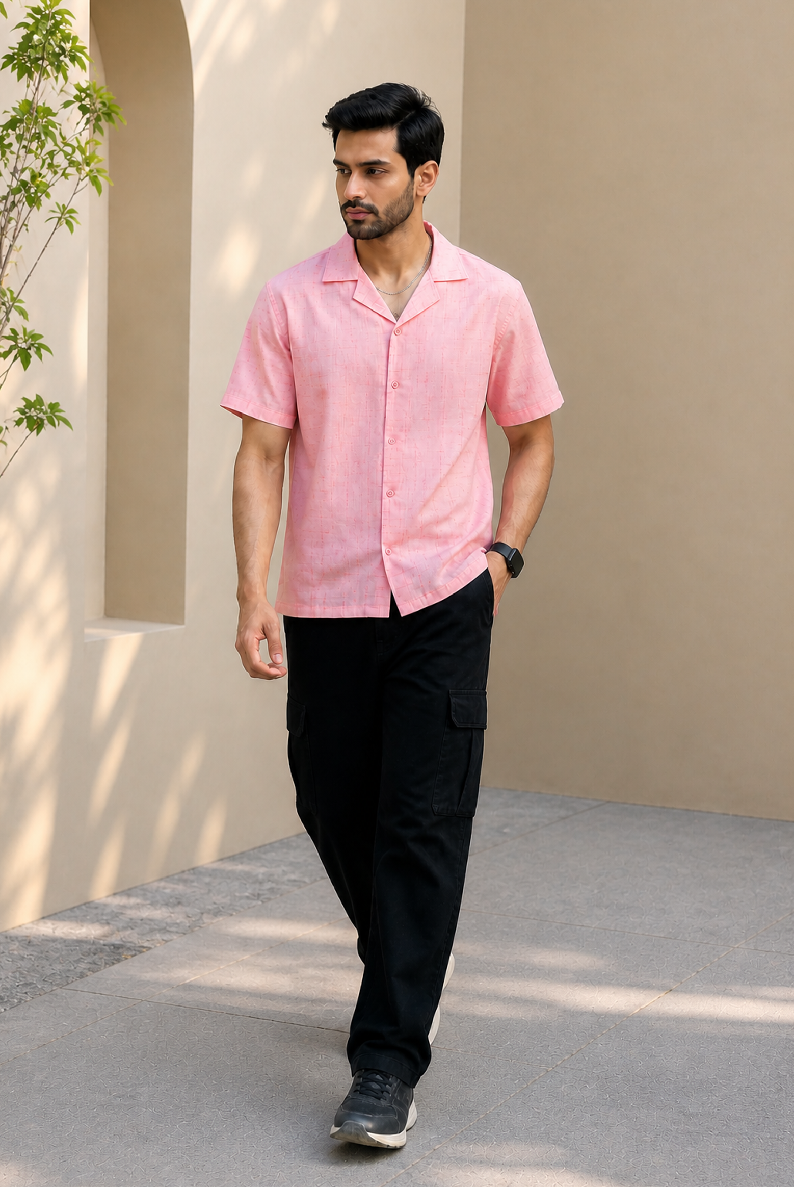 COAT COLLAR PEACH CASUAL SHIRT Reality
