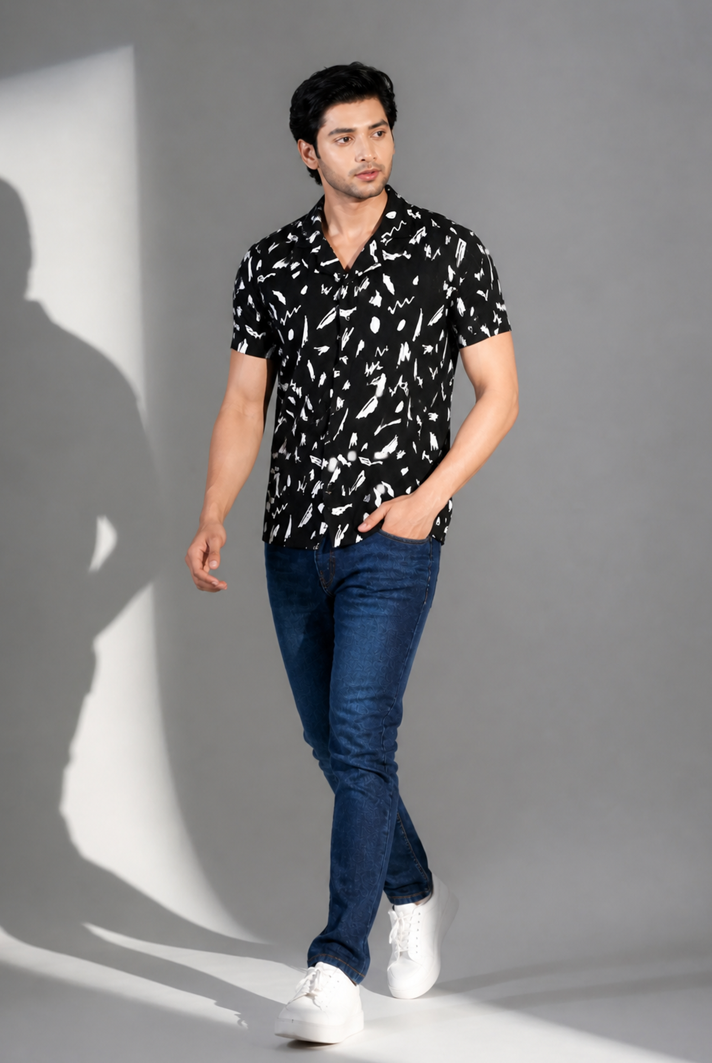 COAT COLLAR BLACK CASUAL SHIRT Reality