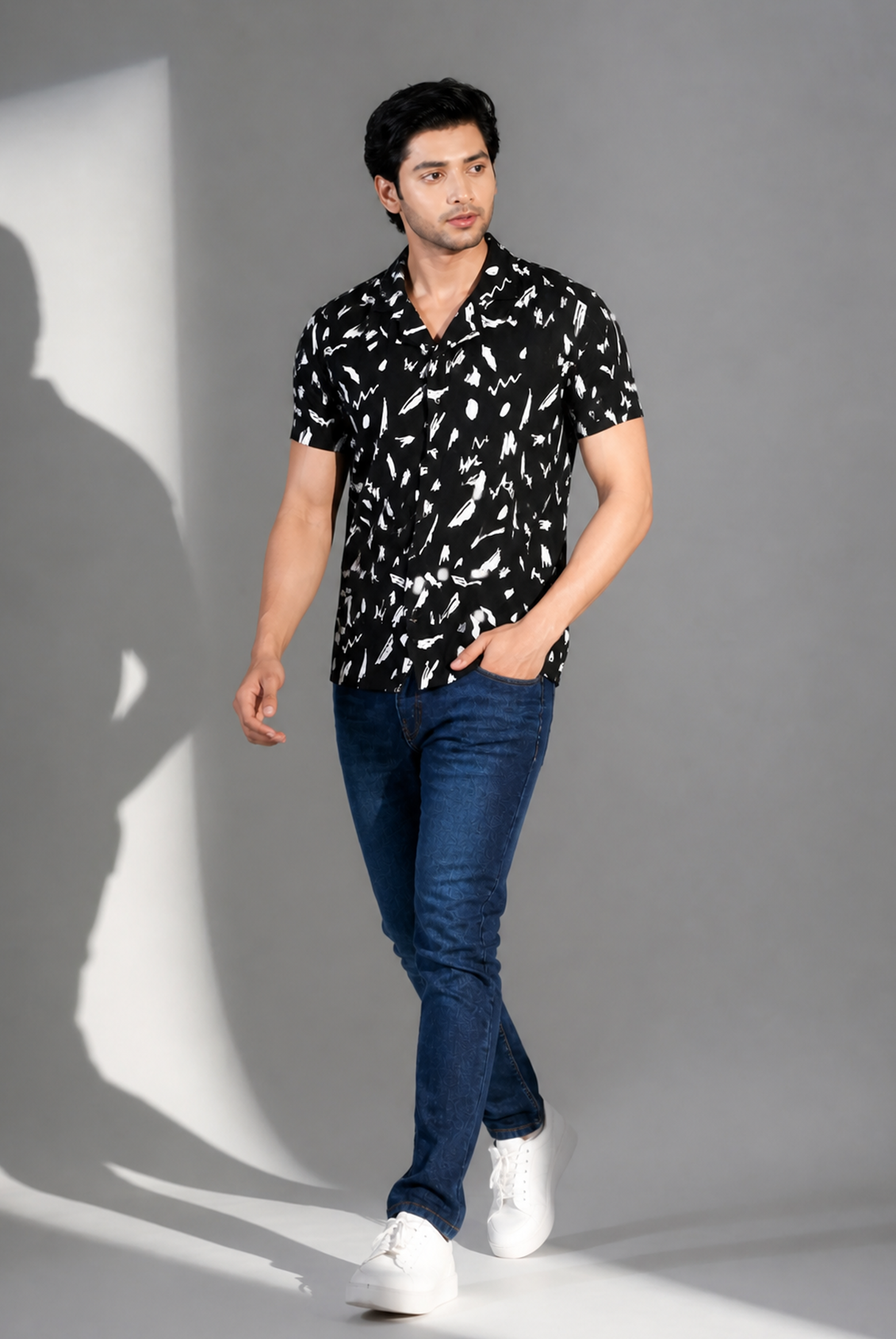 COAT COLLAR BLACK CASUAL SHIRT Reality