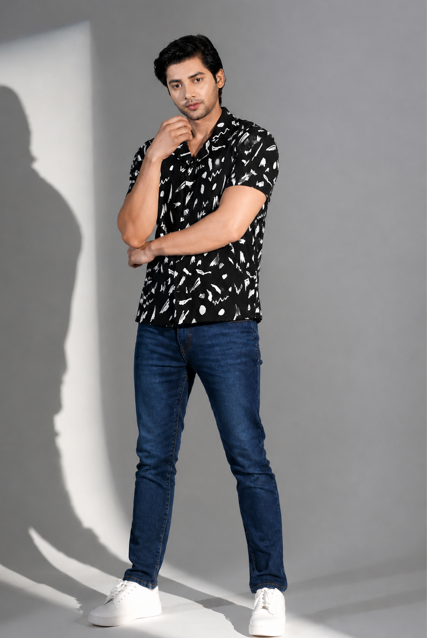 COAT COLLAR BLACK CASUAL SHIRT Reality
