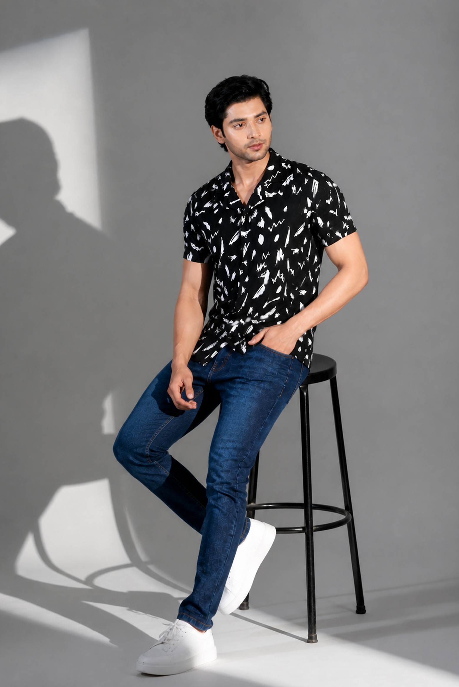COAT COLLAR BLACK CASUAL SHIRT Reality