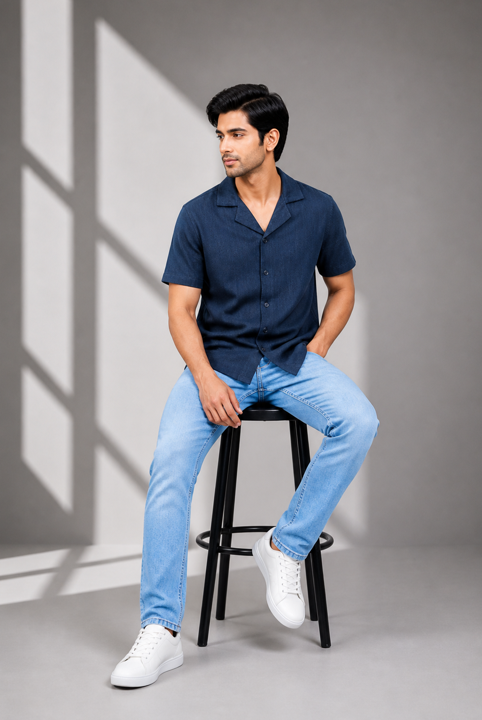 MEN NAVY CASUAL SHIRT Reality