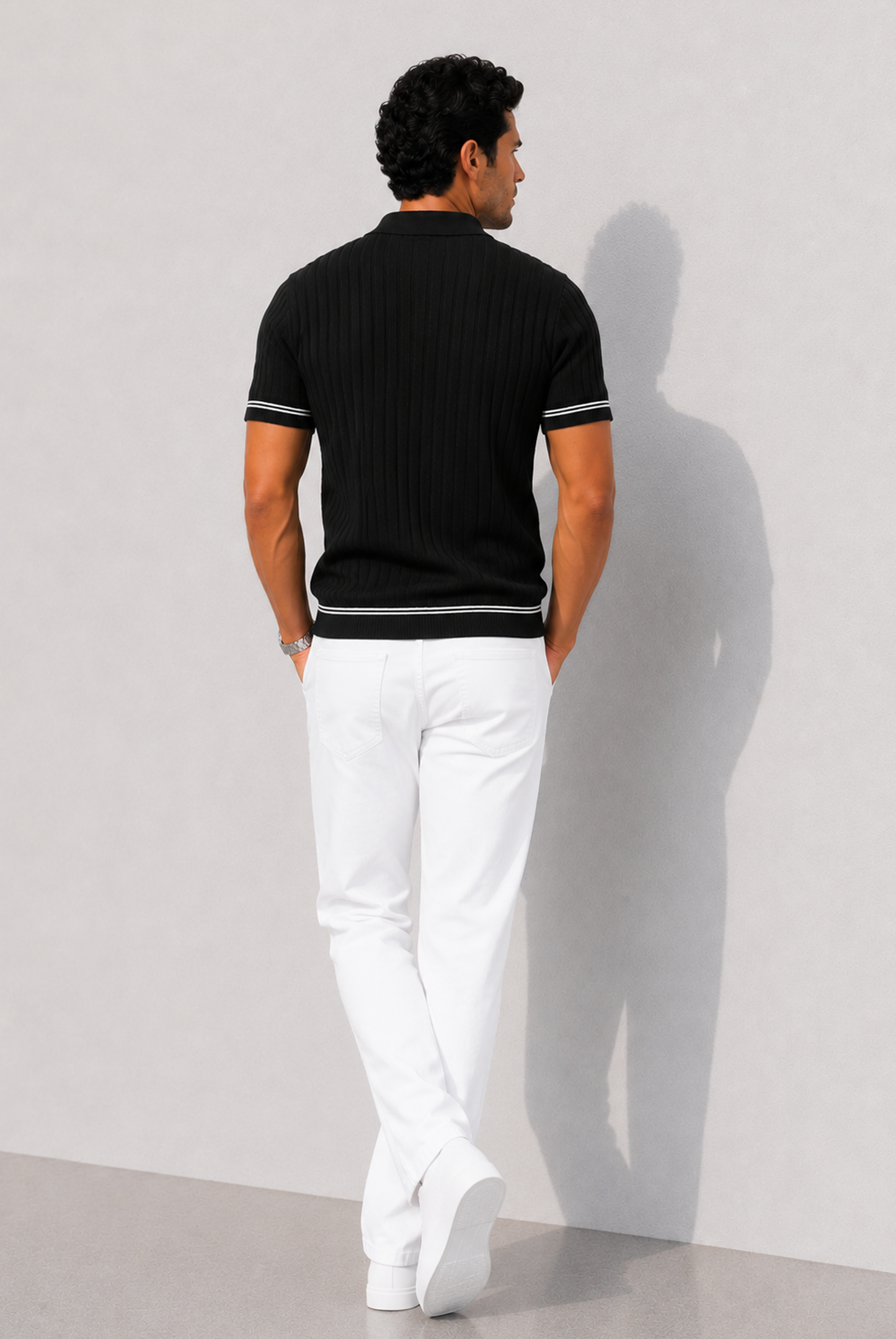 PREMIUM KNITTED BLACK POLO Reality