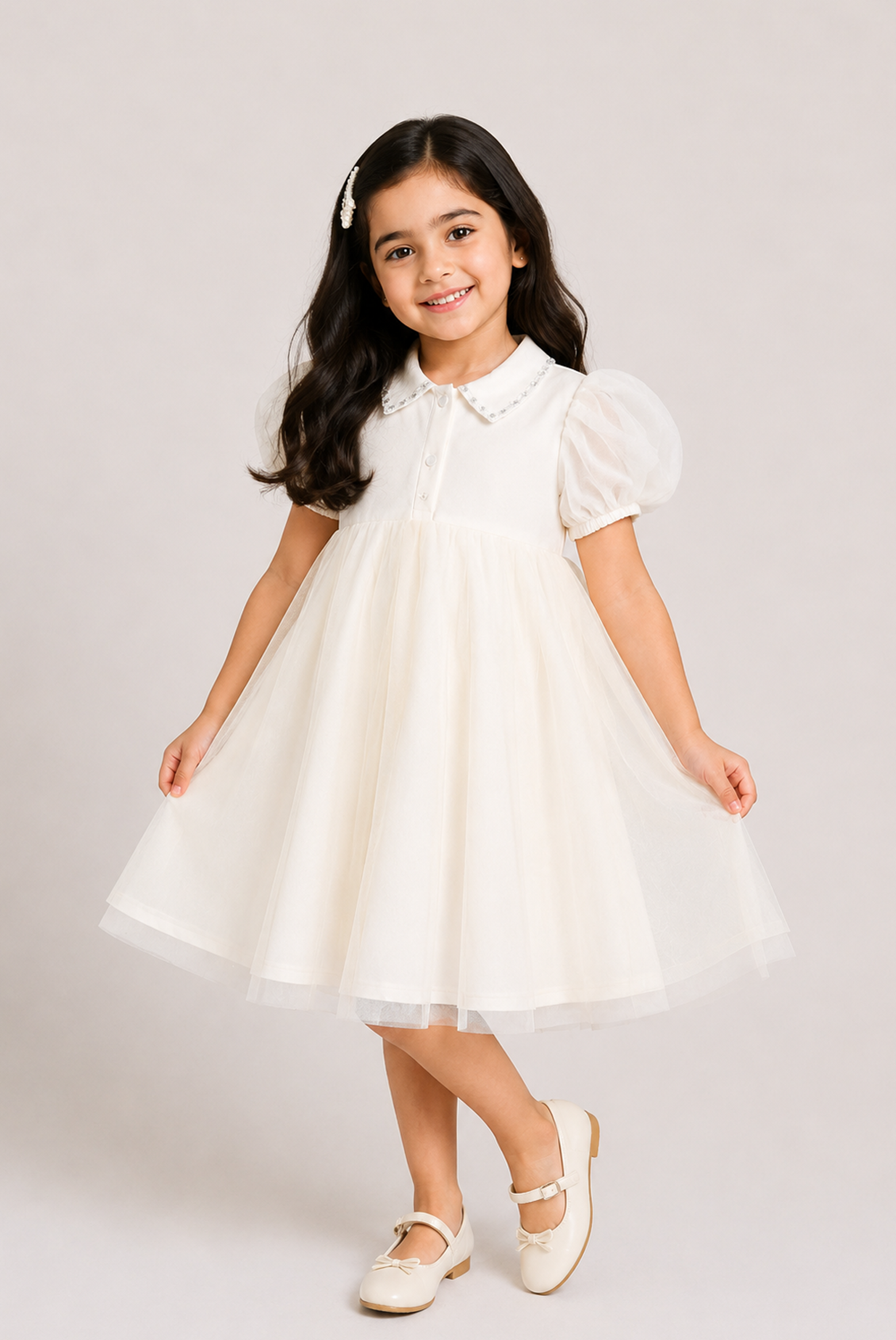 GIRLS CREAM FROCK Reality