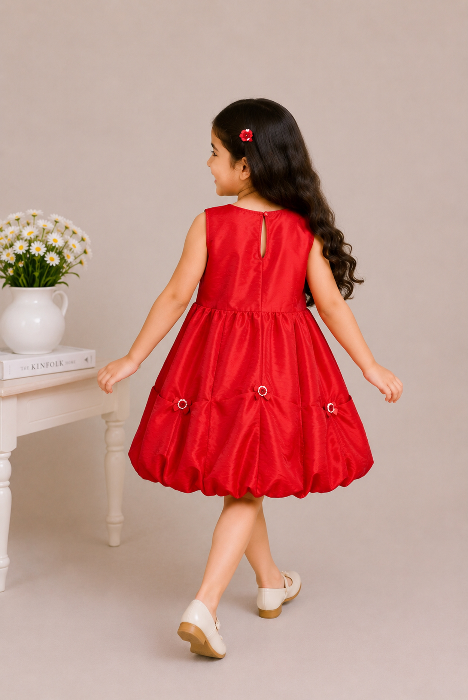 GIRLS MEHROON FROCK Reality