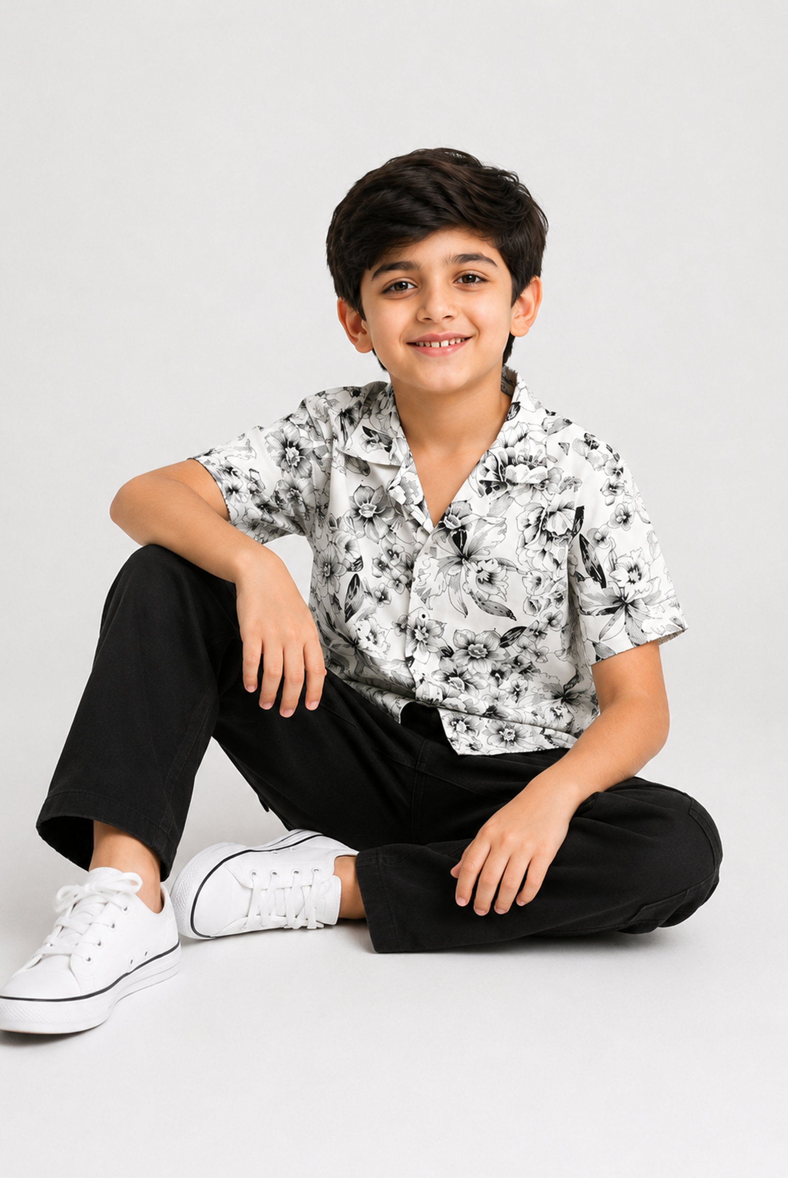 BOYS COAT COLLAR CREAM CASUAL SHIRT Reality