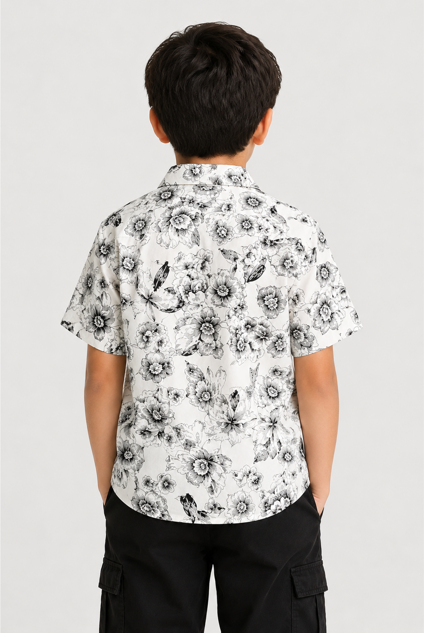 BOYS COAT COLLAR CREAM CASUAL SHIRT Reality