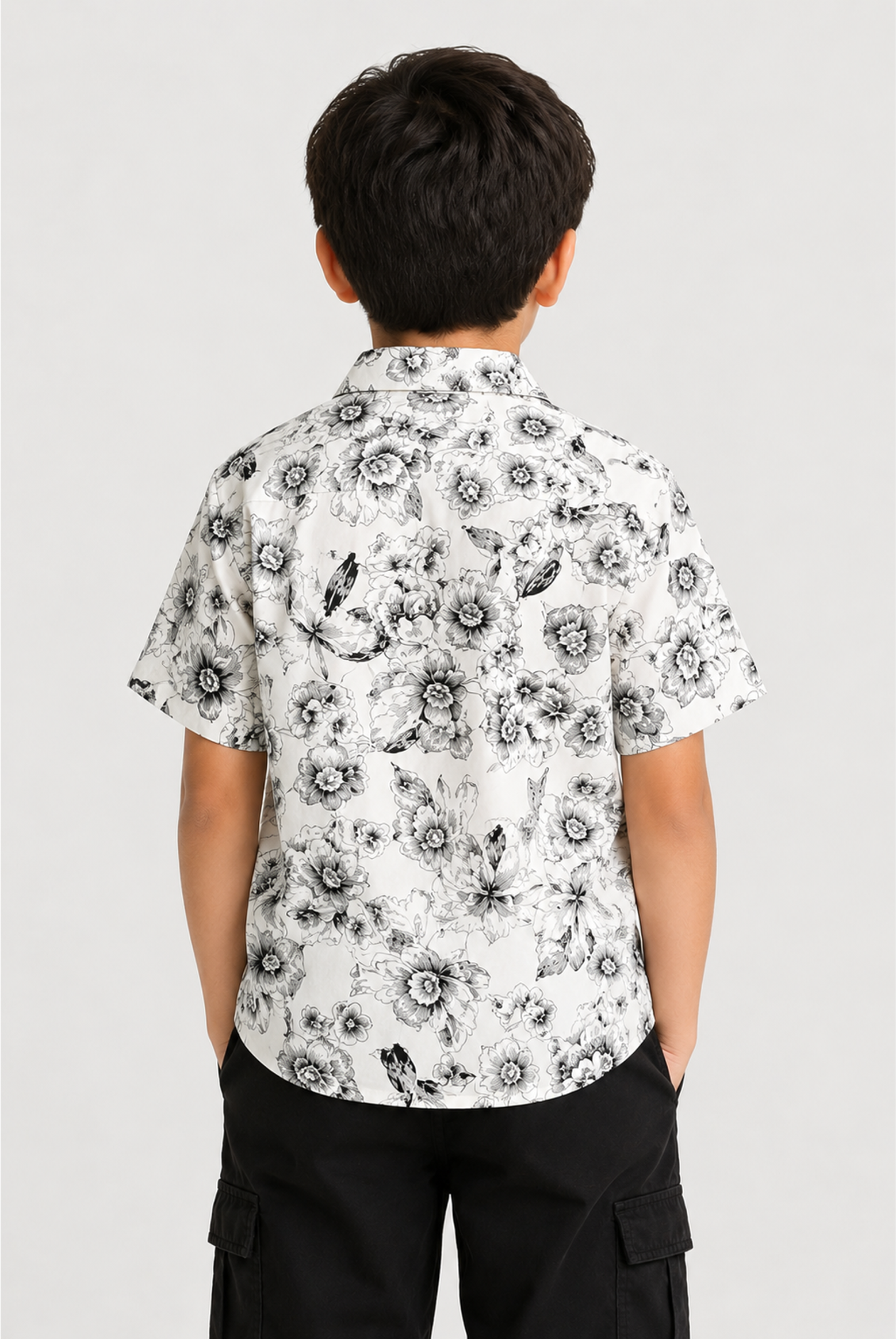 BOYS COAT COLLAR CREAM CASUAL SHIRT Reality