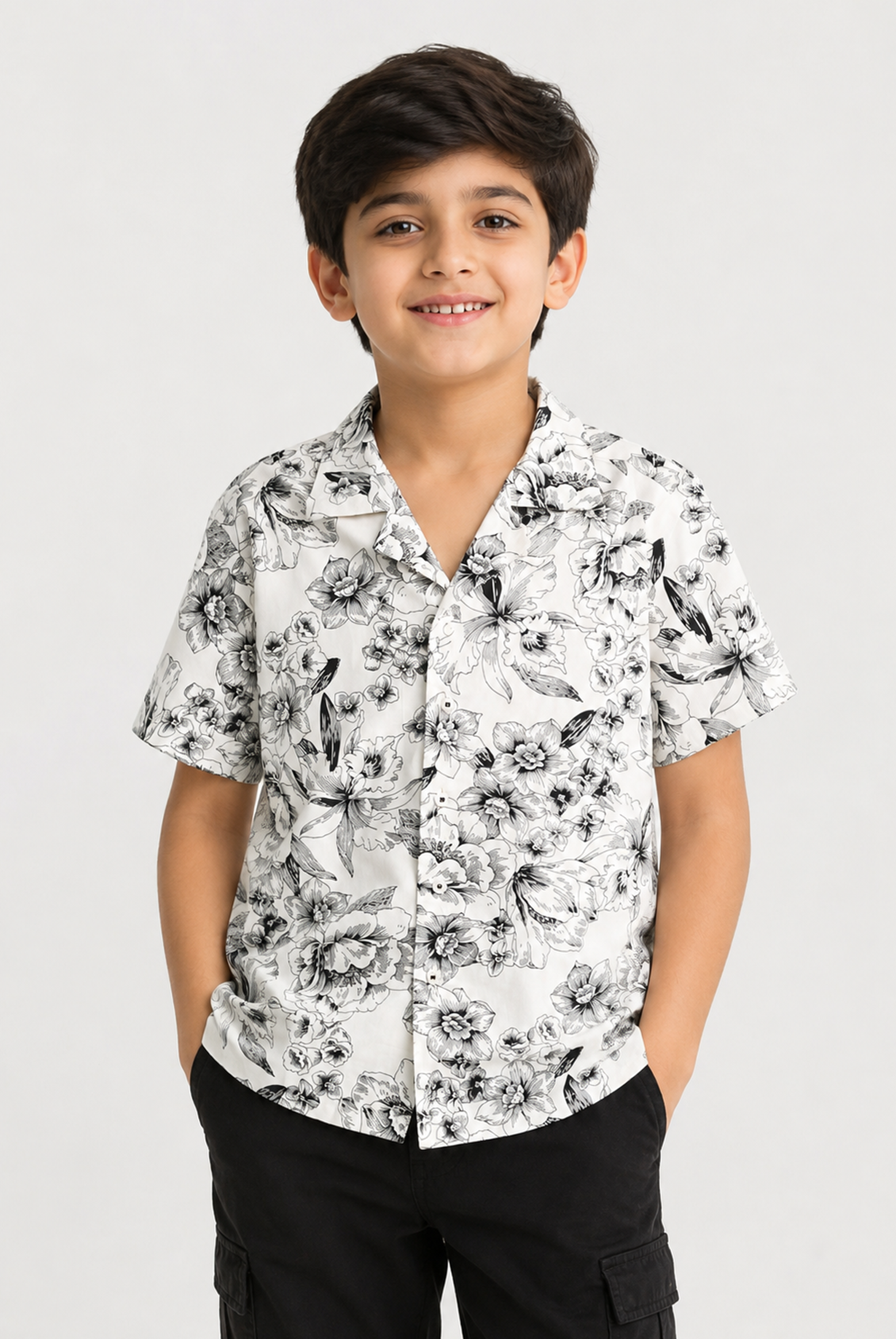 BOYS COAT COLLAR CREAM CASUAL SHIRT Reality