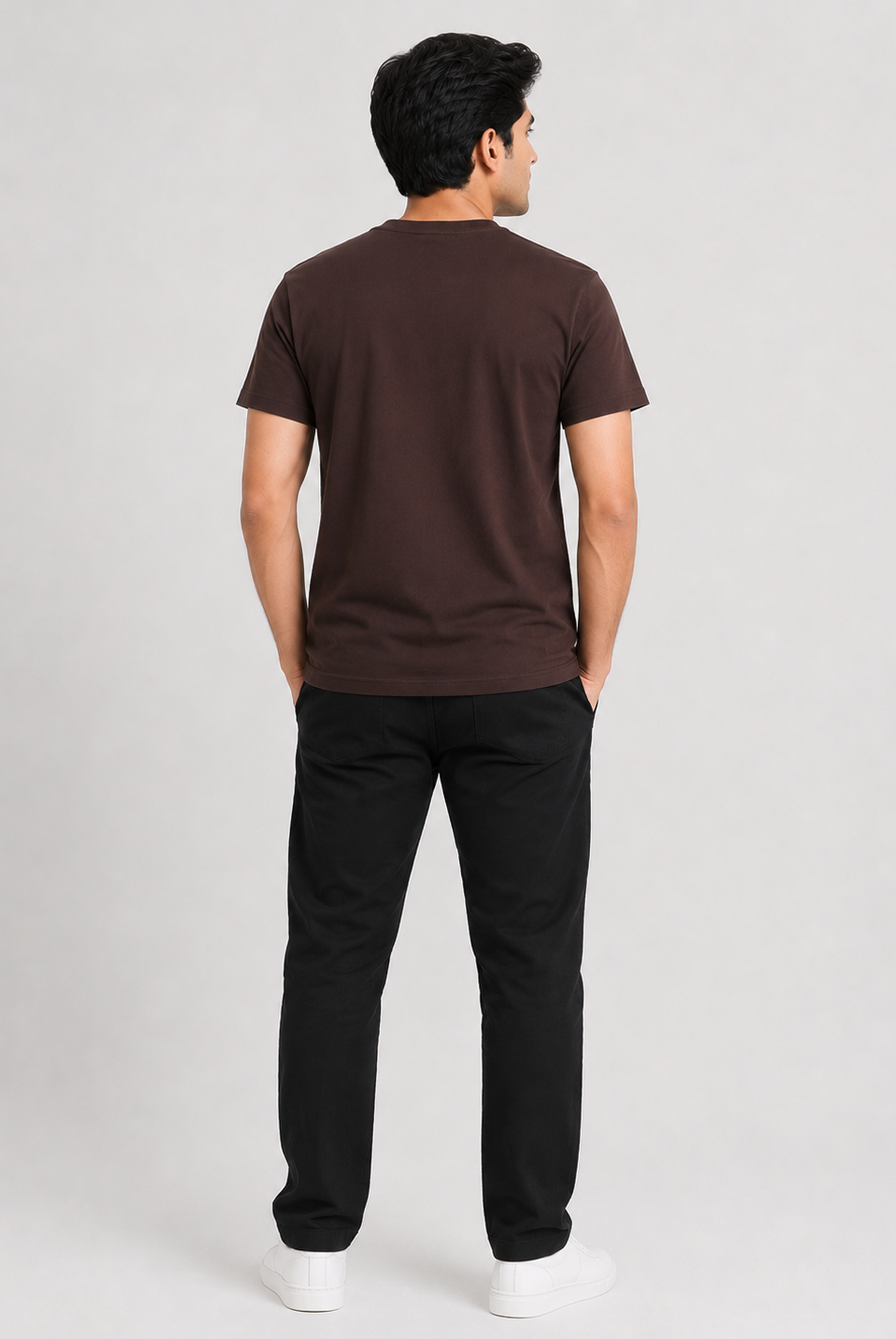 MEN DARK BROWN PRINTED T-SHIRT Reality