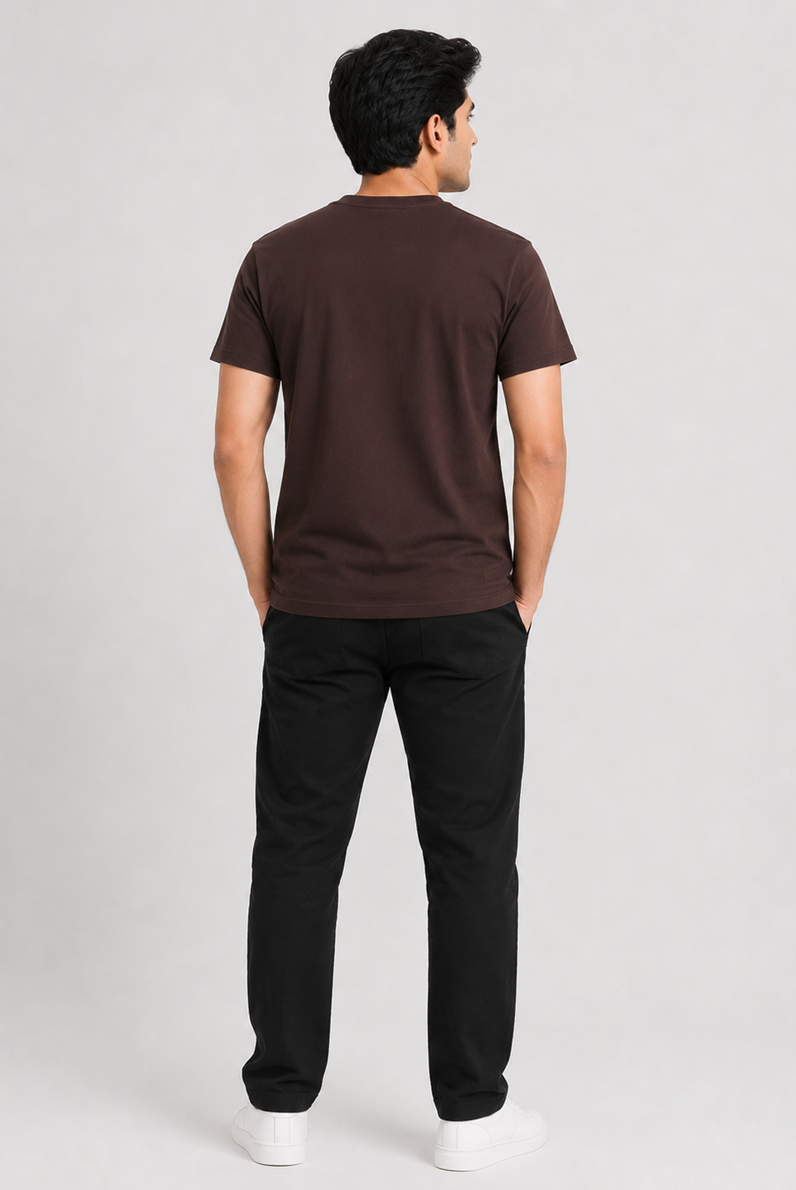 MEN DARK BROWN PRINTED T-SHIRT Reality