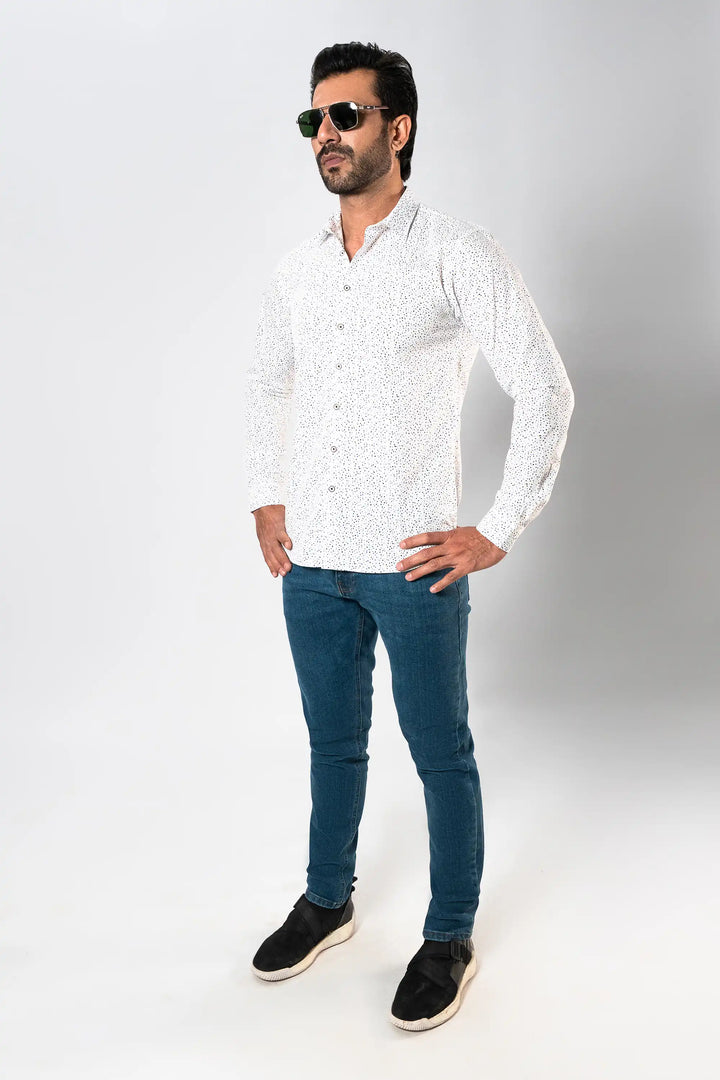 MEN DOT BLUE CASUAL SHIRT Reality