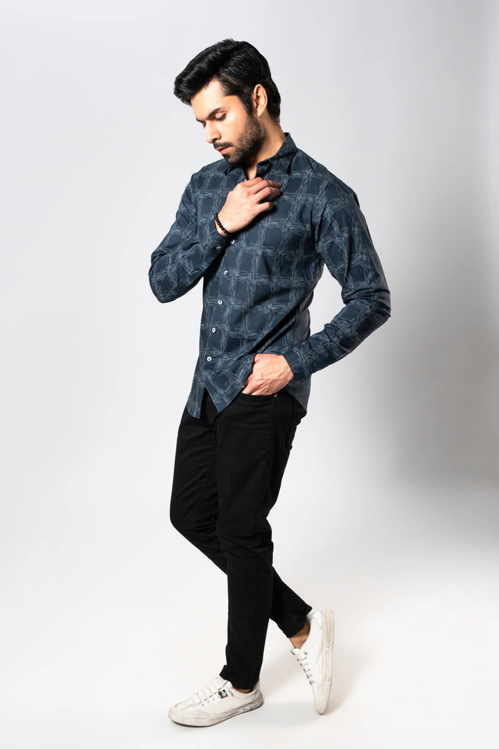 MEN NAVY CASUAL SHIRT Reality