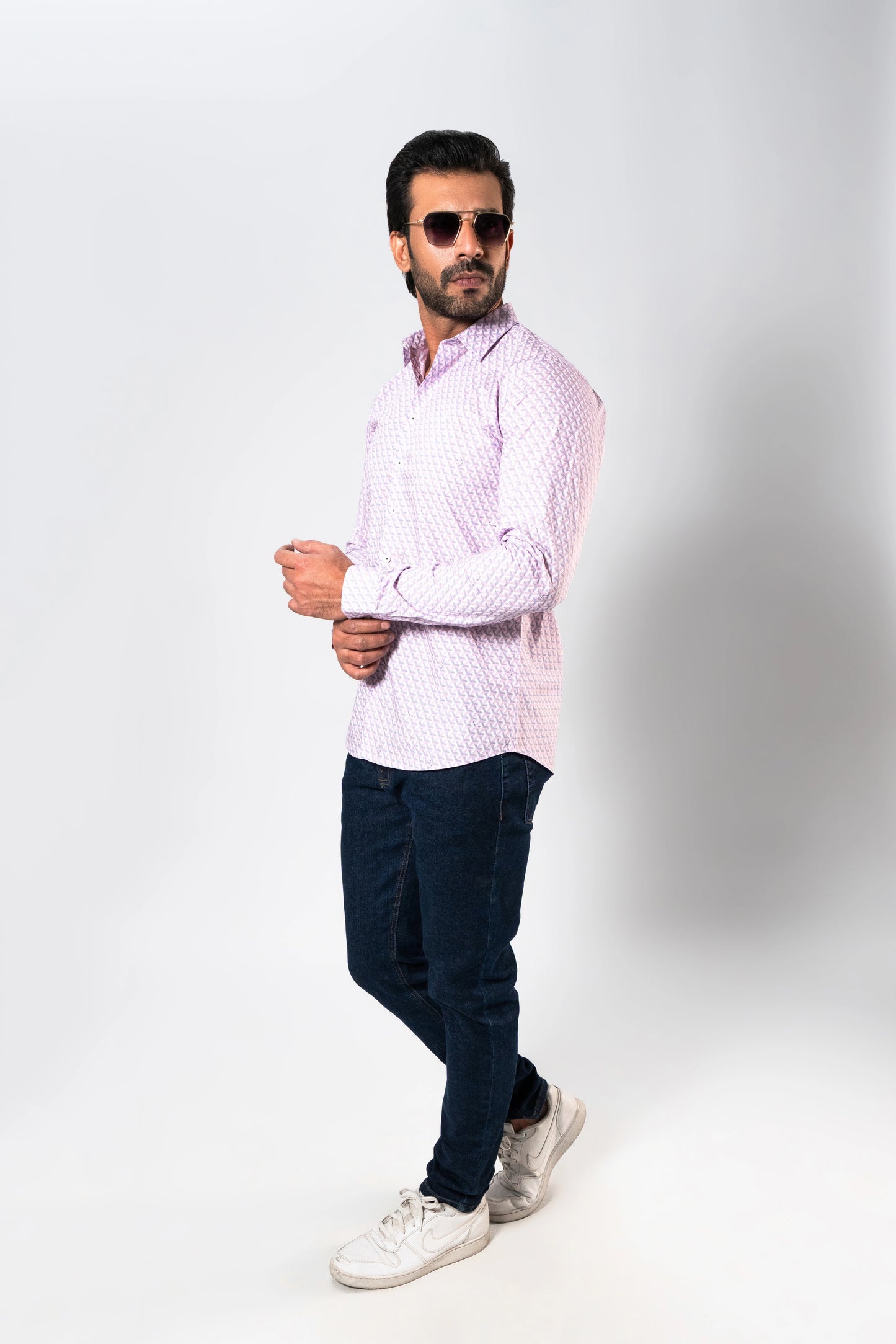 MEN LIGHT PURPLE CASUAL SHIRT Reality