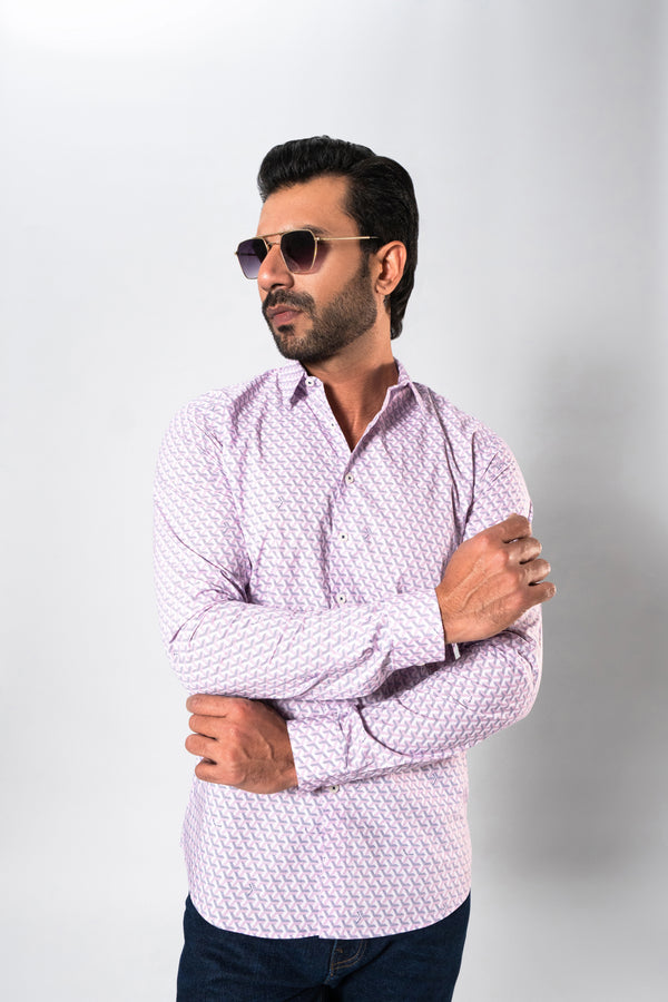 MEN LIGHT PURPLE CASUAL SHIRT Reality