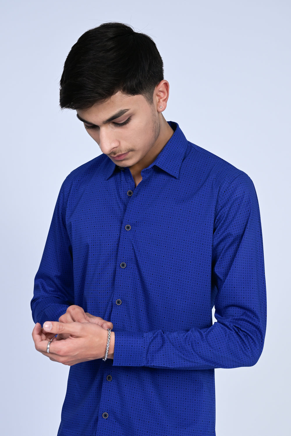 MEN ROYAL BLUE CASUAL SHIRT Reality