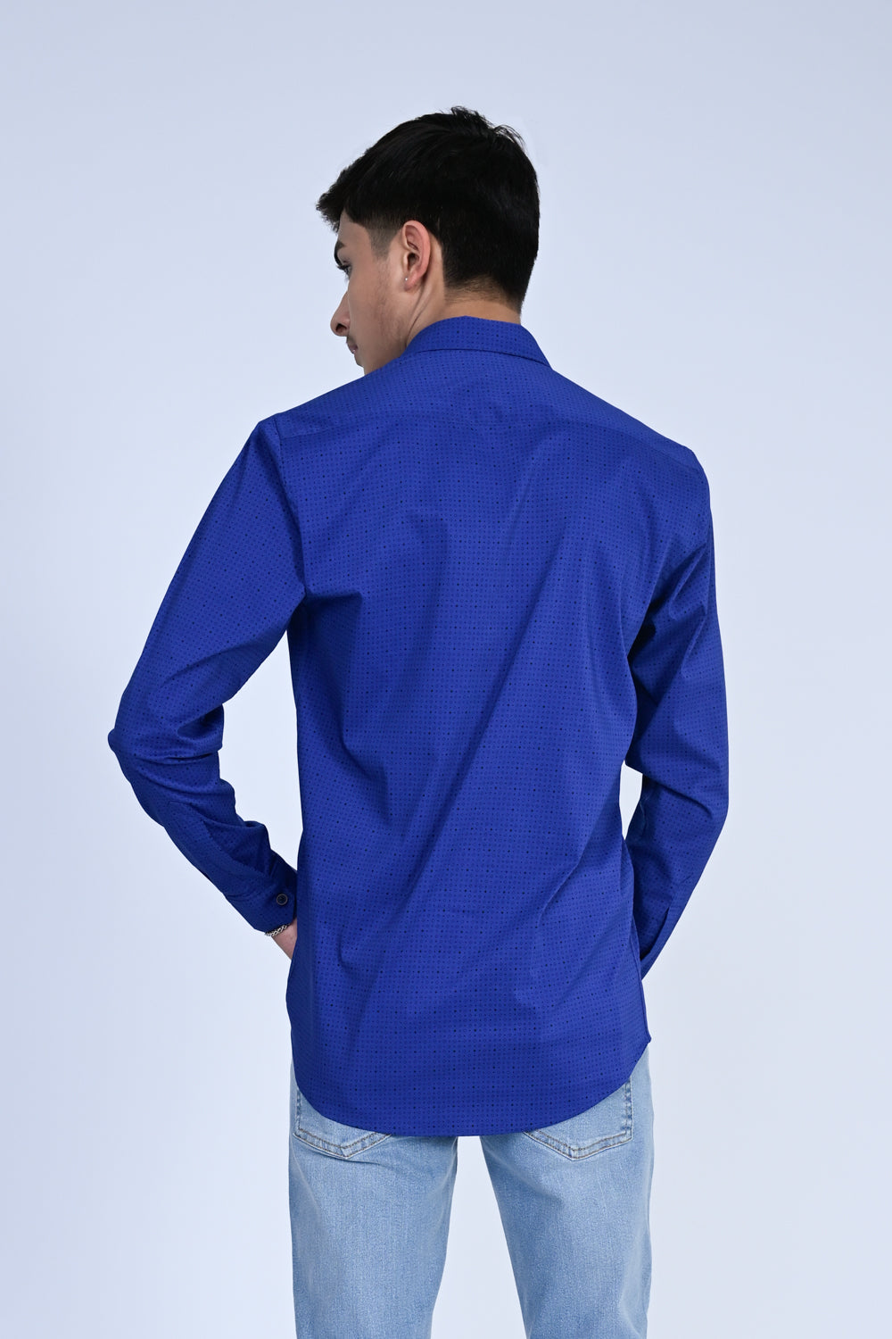 MEN ROYAL BLUE CASUAL SHIRT Reality