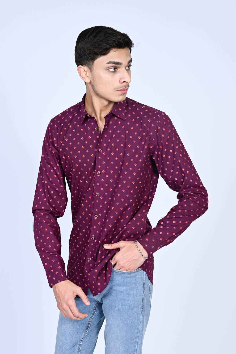 MEN MEHROON CASUAL SHIRT Reality