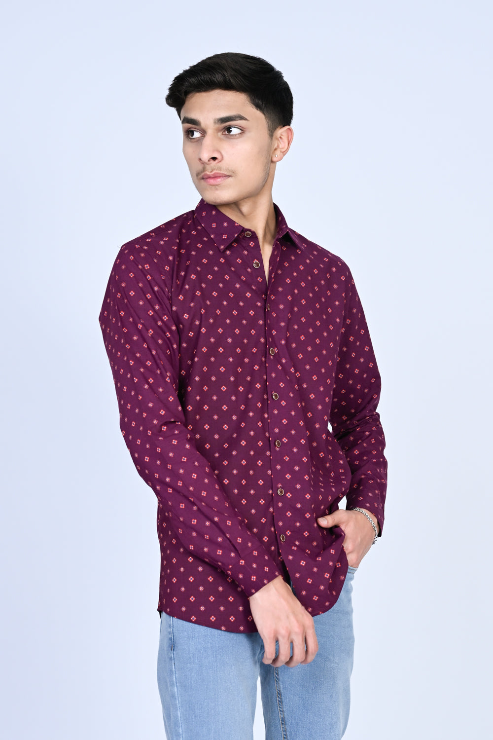MEN MEHROON CASUAL SHIRT Reality