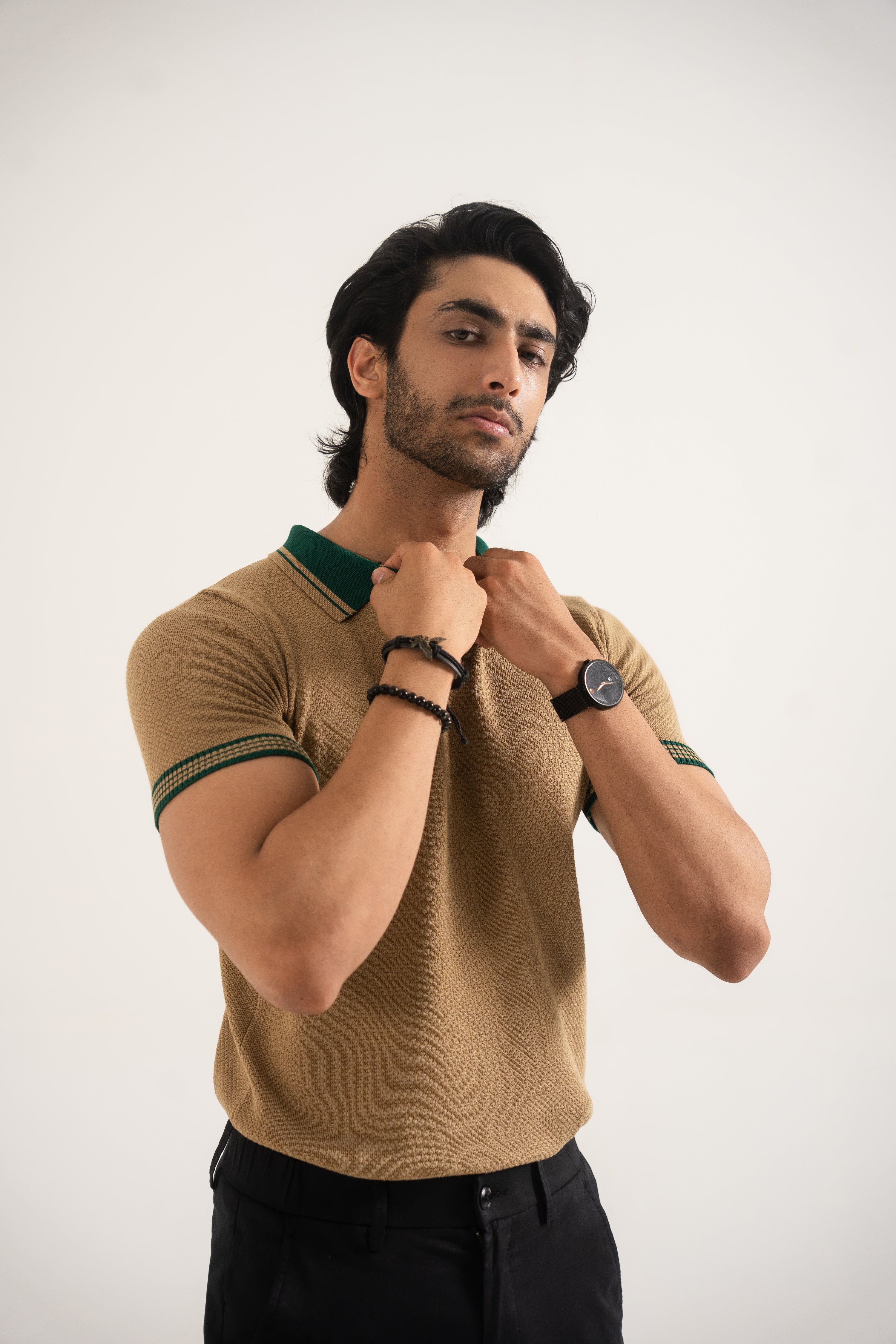 PREMIUM KNITTED KHAKI POLO Reality