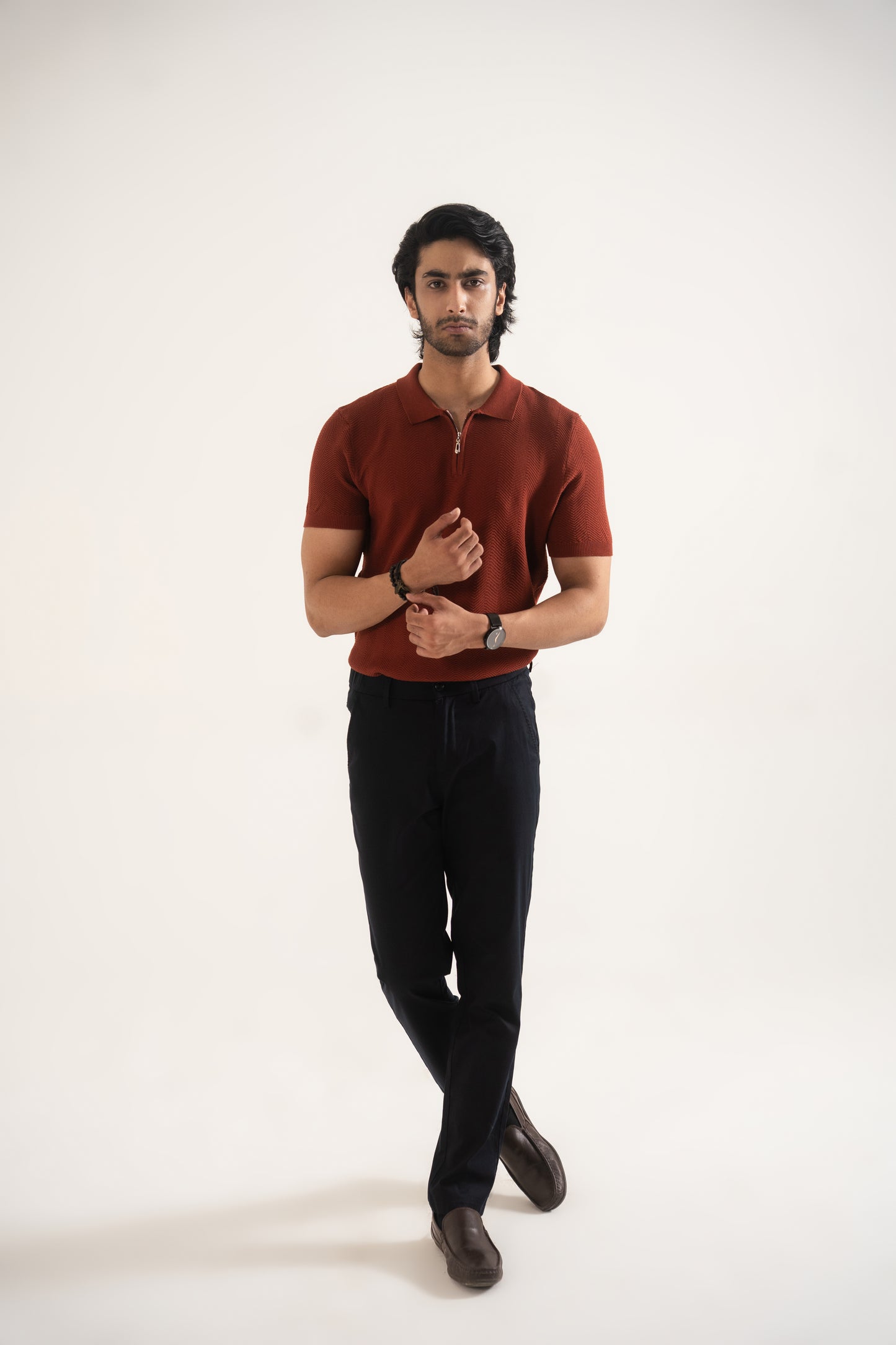 PREMIUM KNITTED RUST POLO Reality