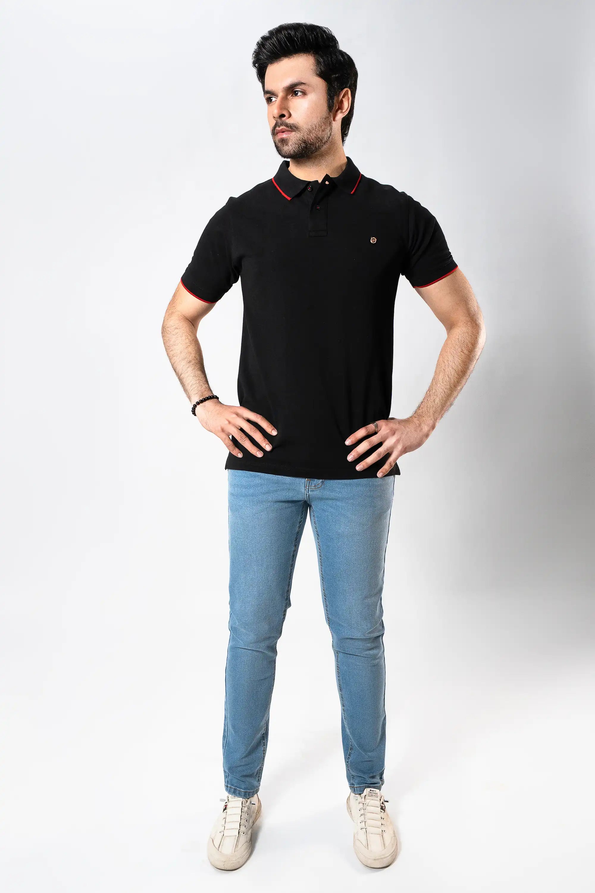 MEN BLACK DARK KNIGHT POLO Reality