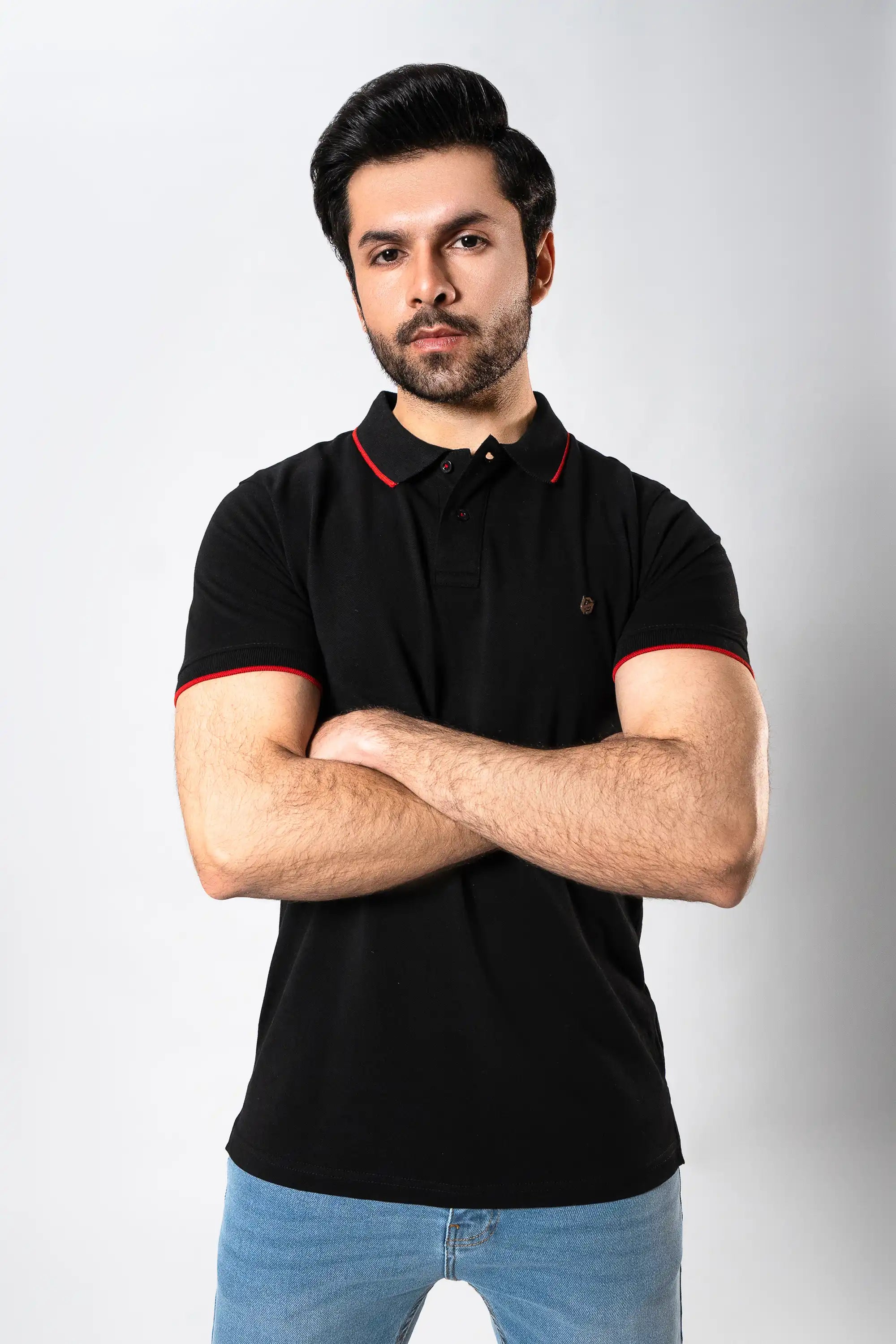 MEN BLACK DARK KNIGHT POLO Reality