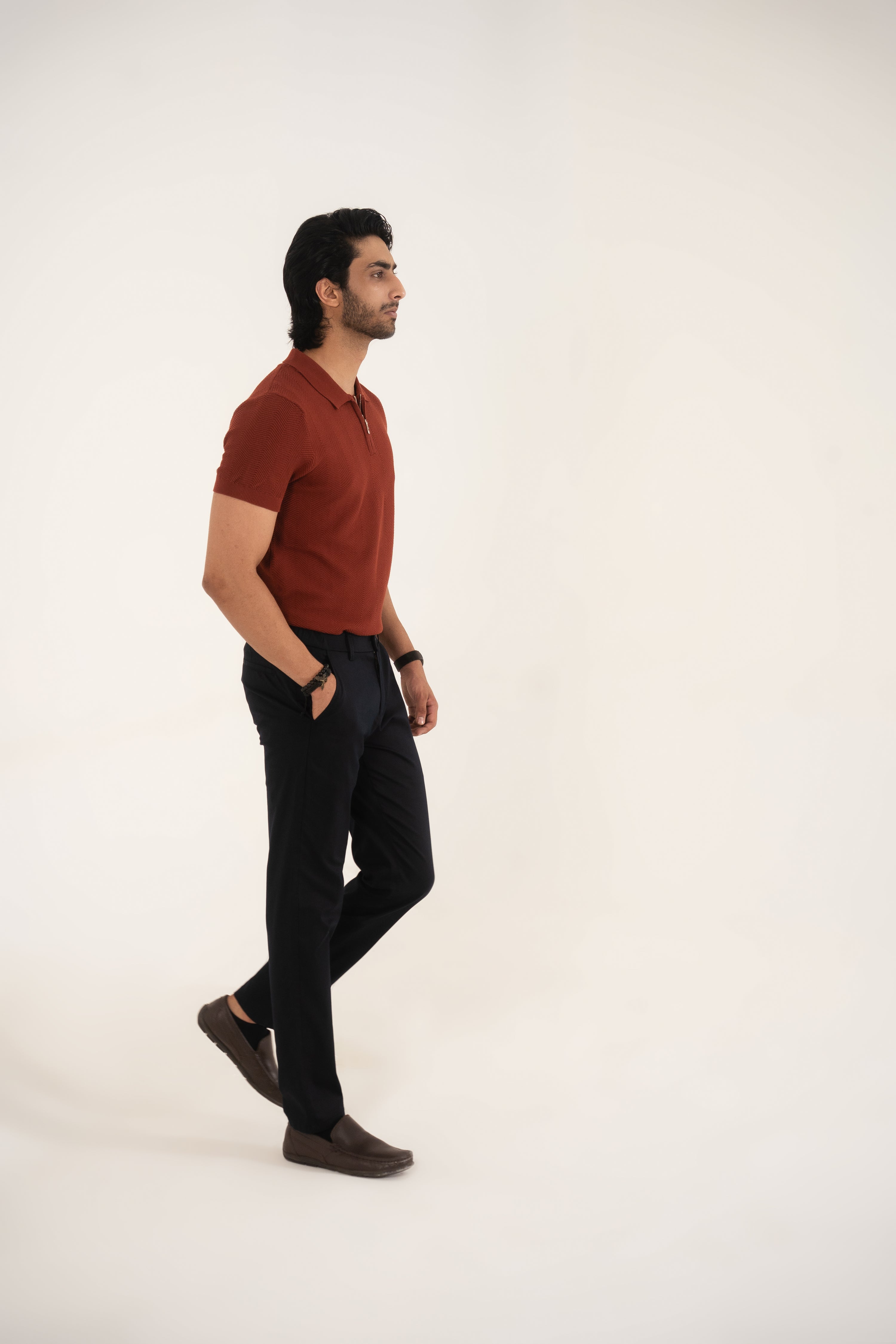PREMIUM KNITTED RUST POLO Reality