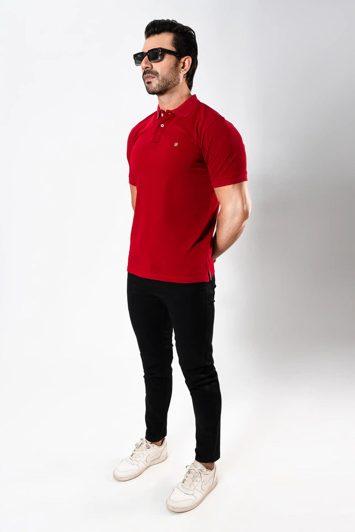 MEN RED BASIC POLO Reality