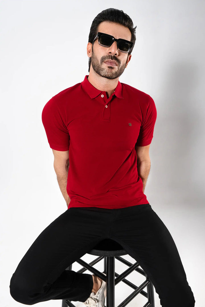 MEN RED BASIC POLO Reality