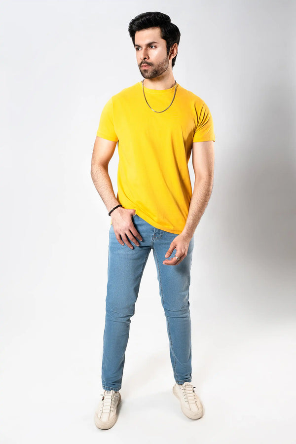 MEN YELLOW BASIC T-SHIRT Reality