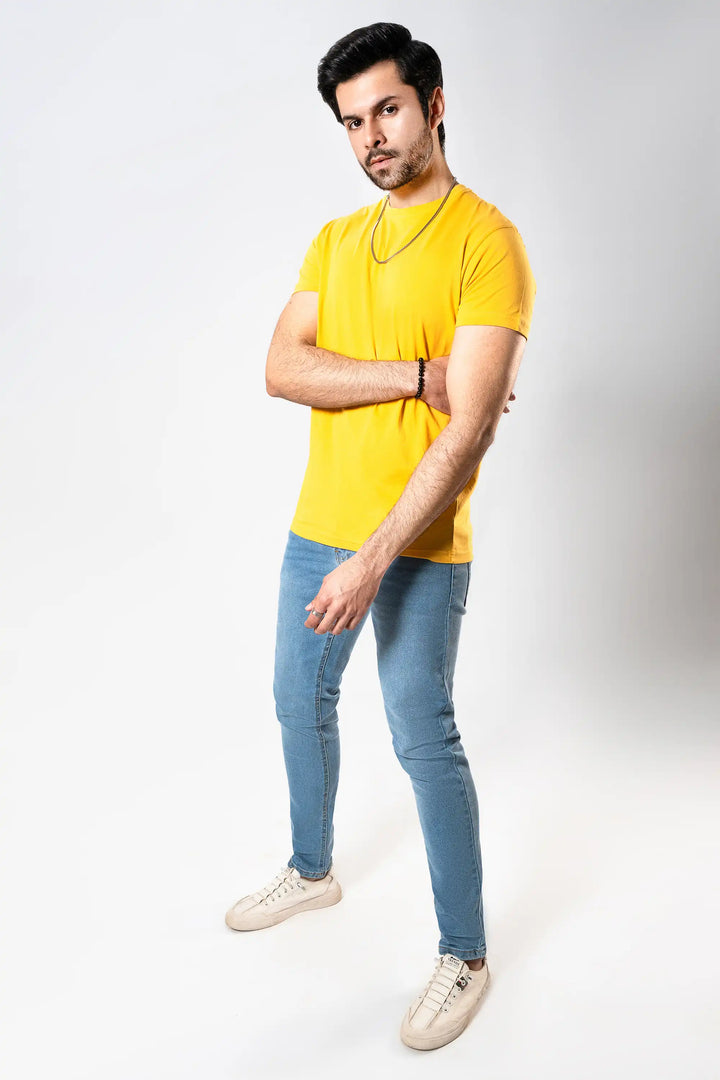 MEN YELLOW BASIC T-SHIRT Reality