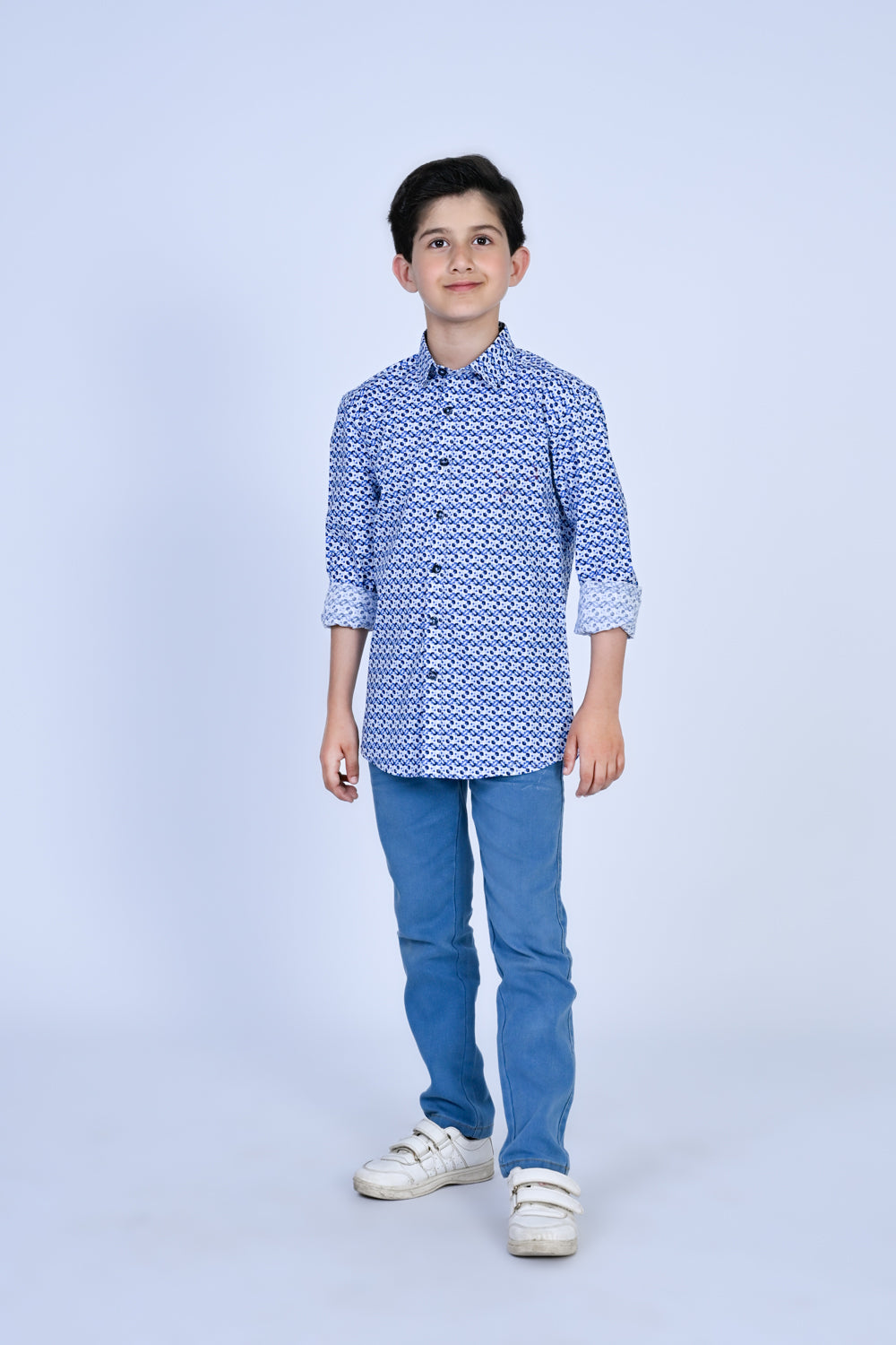 Blue Geo Print Shirt Reality