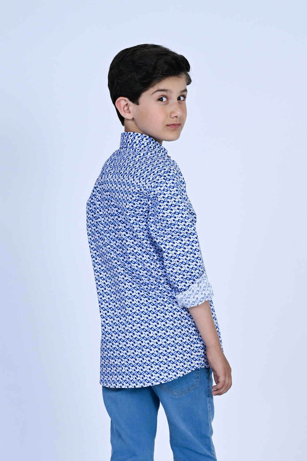 Blue Geo Print Shirt Reality