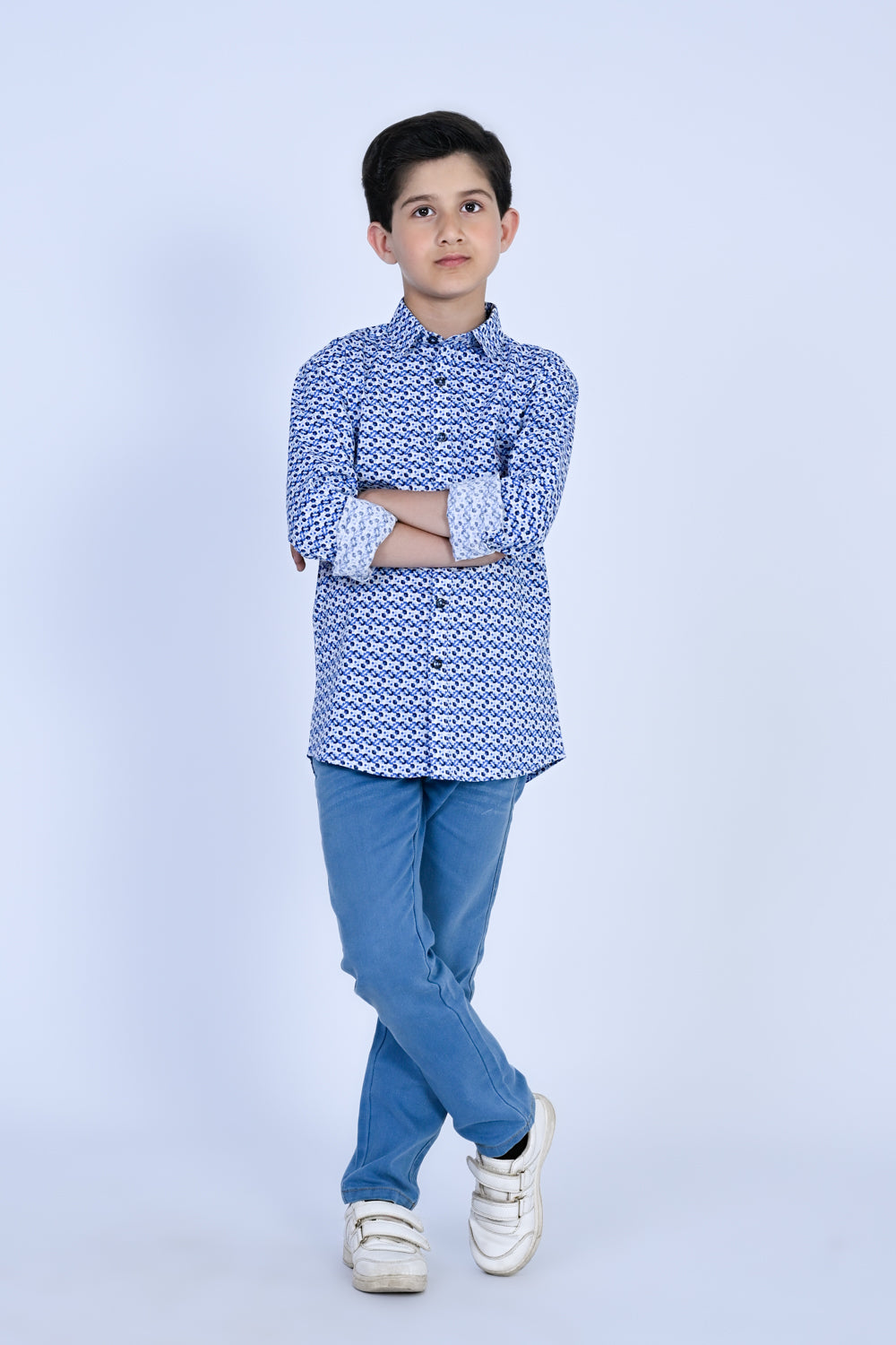 Blue Geo Print Shirt Reality