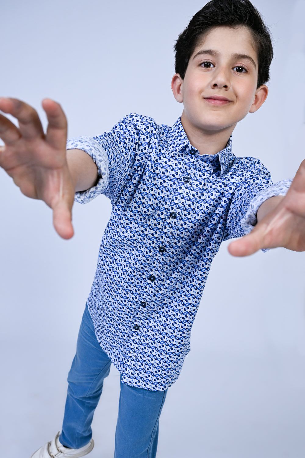 Blue Geo Print Shirt Reality